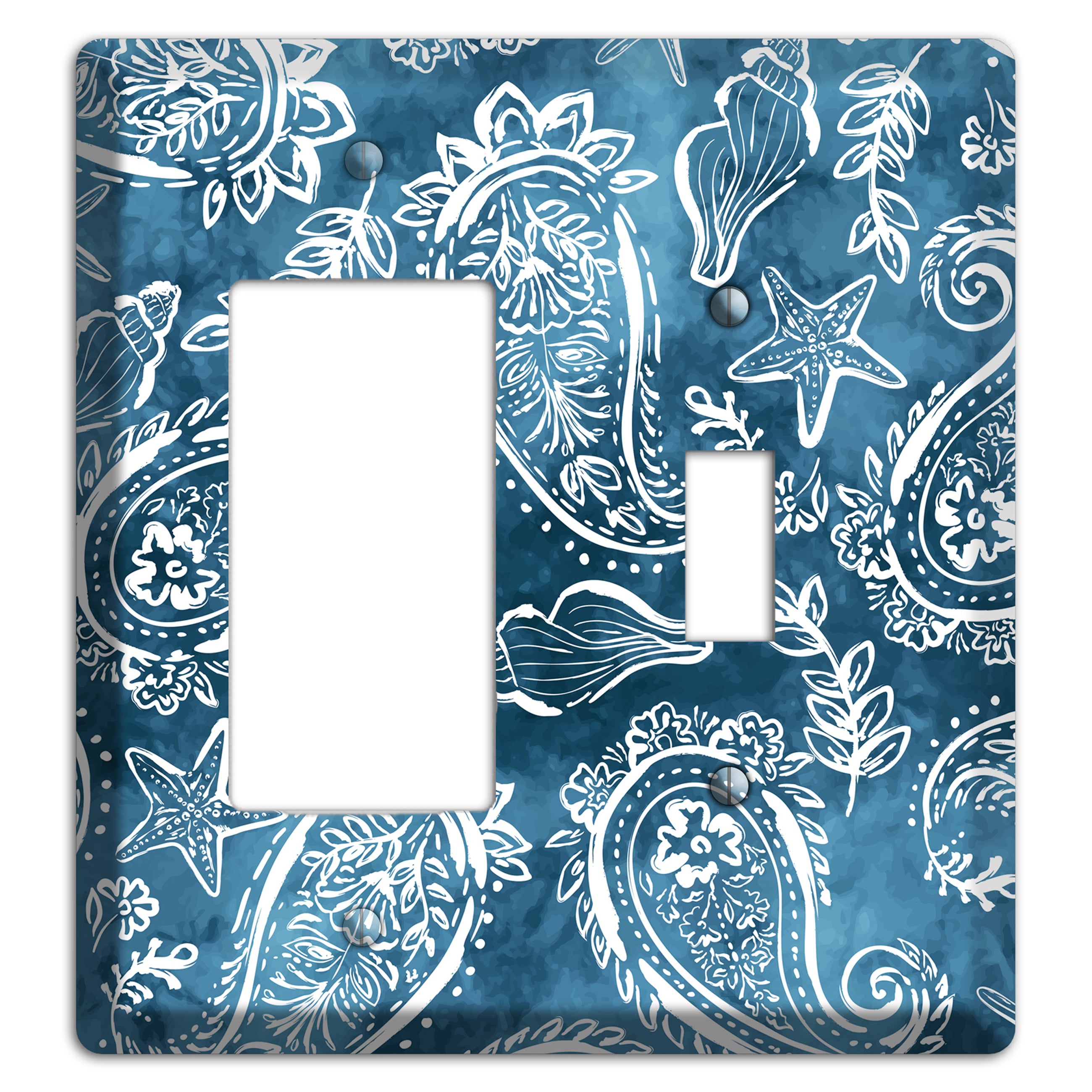 Indigo Tide Paisley Rocker / Toggle Wallplate