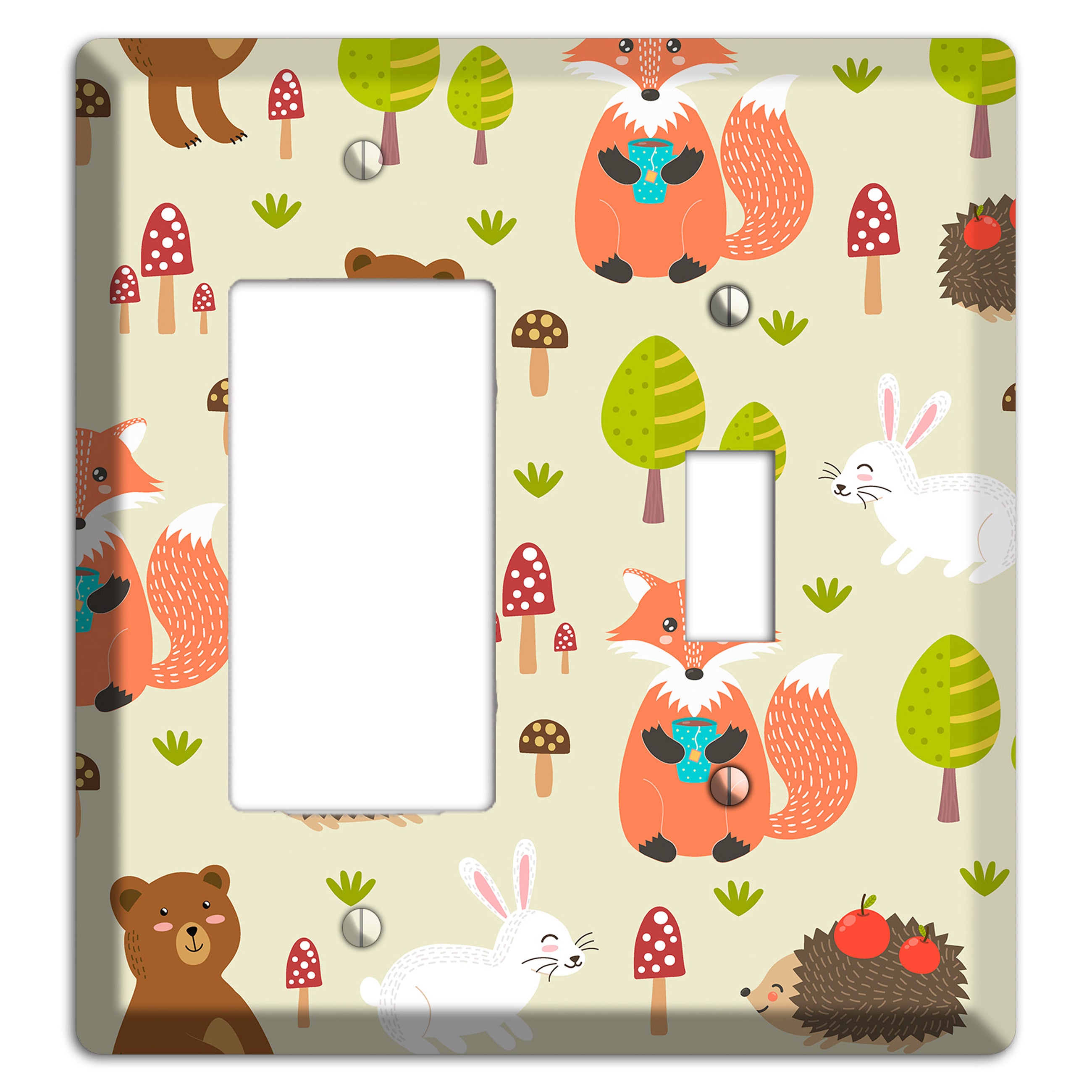 Forest Critters (Beige) Rocker / Toggle Wallplate
