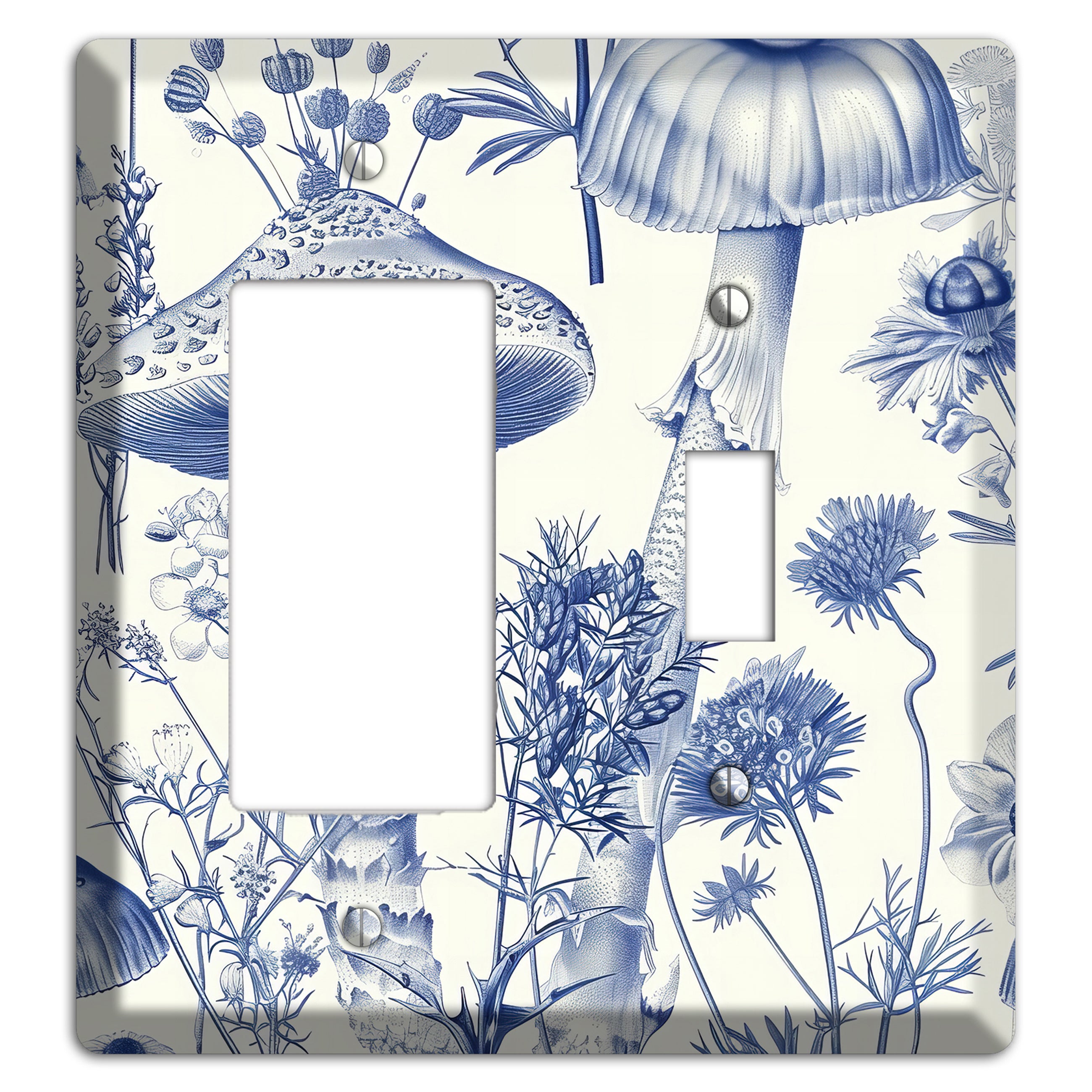 Cobalt Spore Garden Rocker / Toggle Wallplate