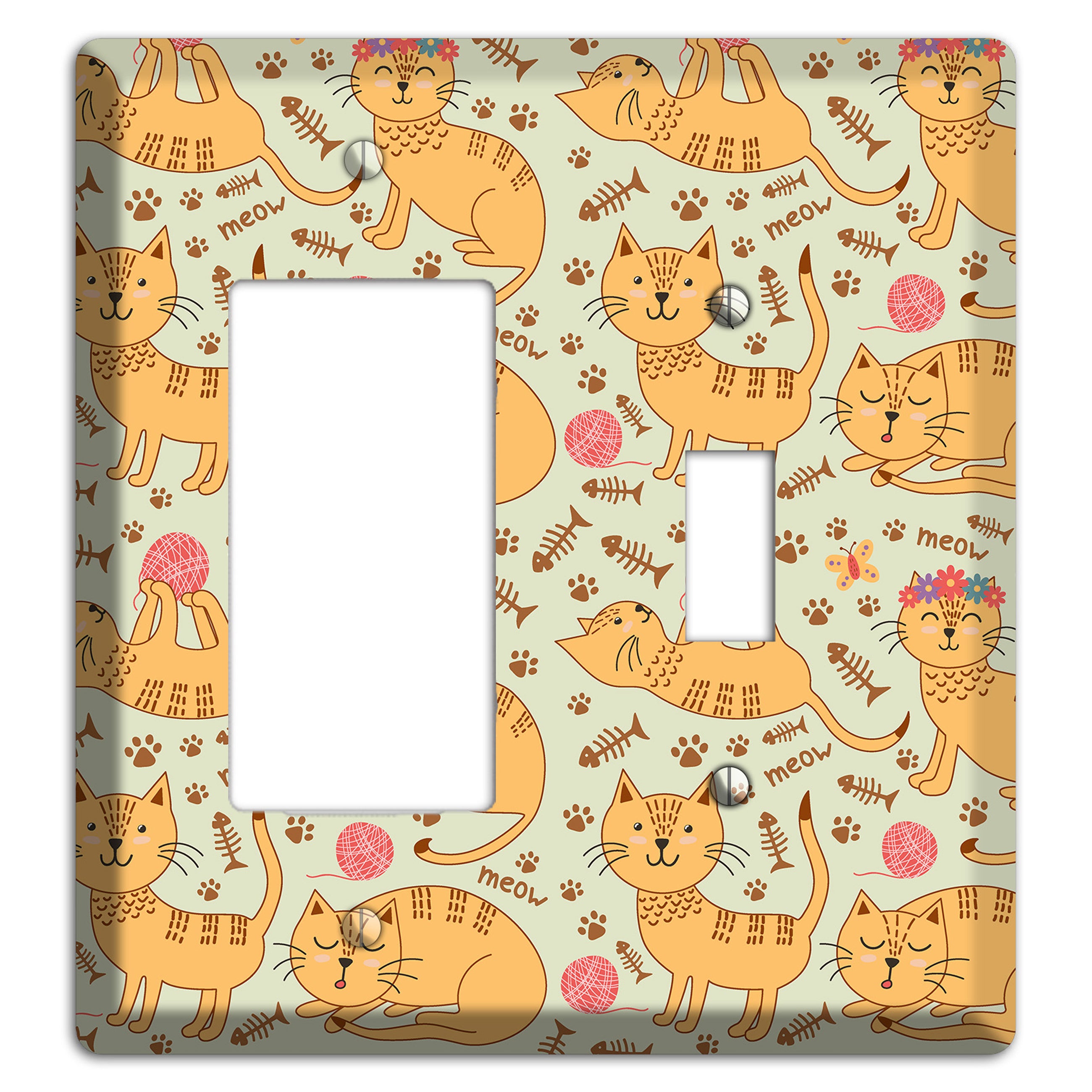 Meow Mix (Beige) Rocker / Toggle Wallplate