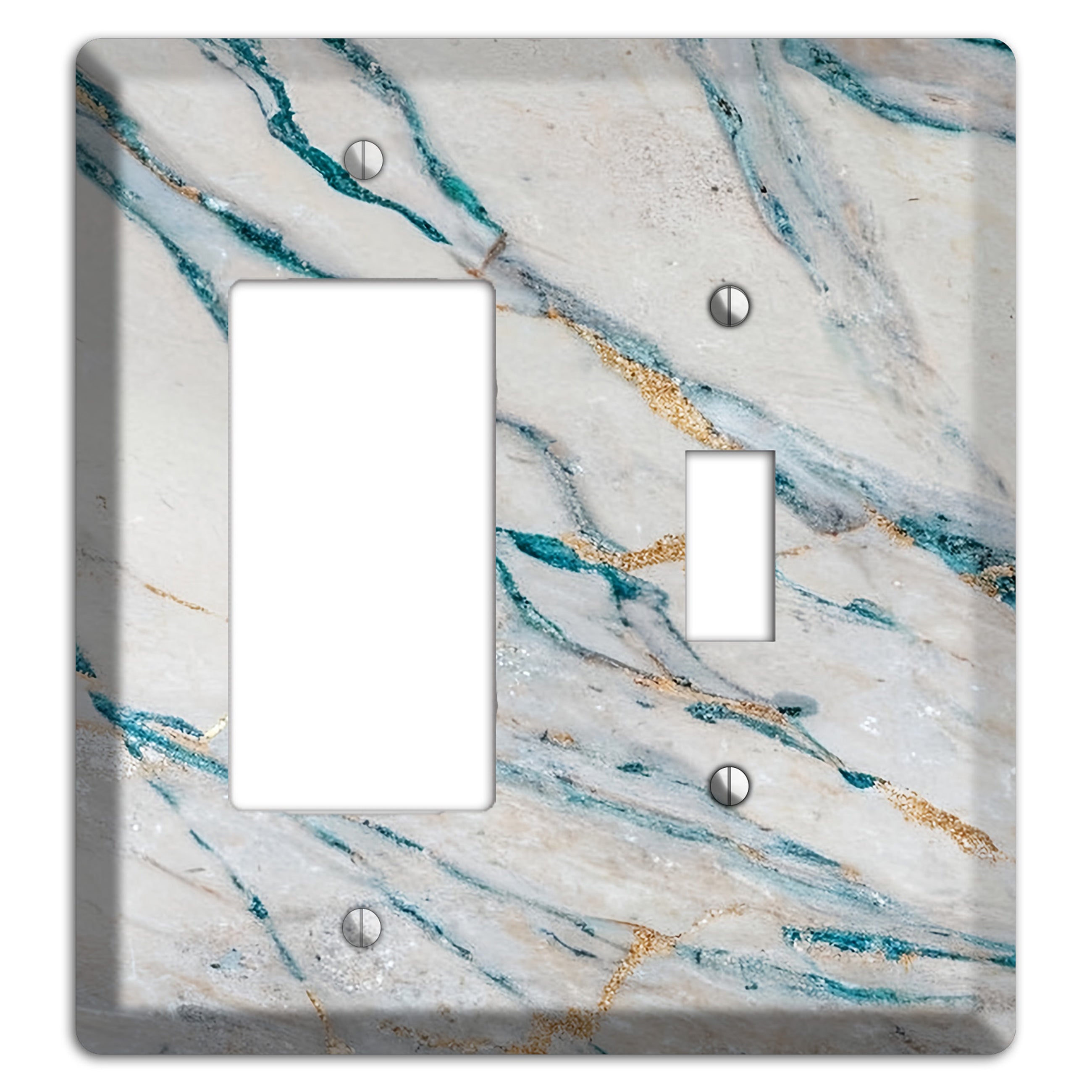 Bondi Blue Marble Rocker / Toggle Wallplate