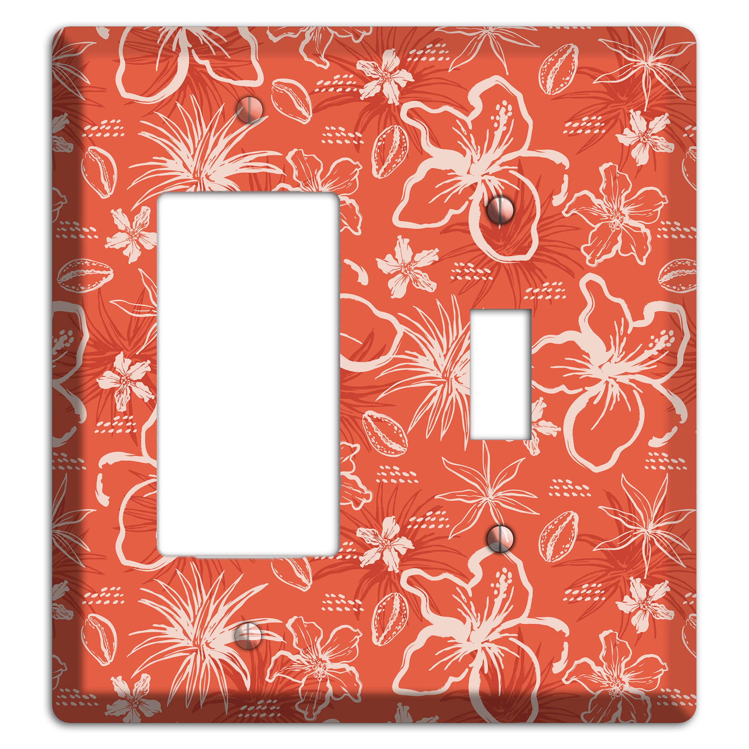 Coral Hibiscus Reverie Rocker / Toggle Wallplate