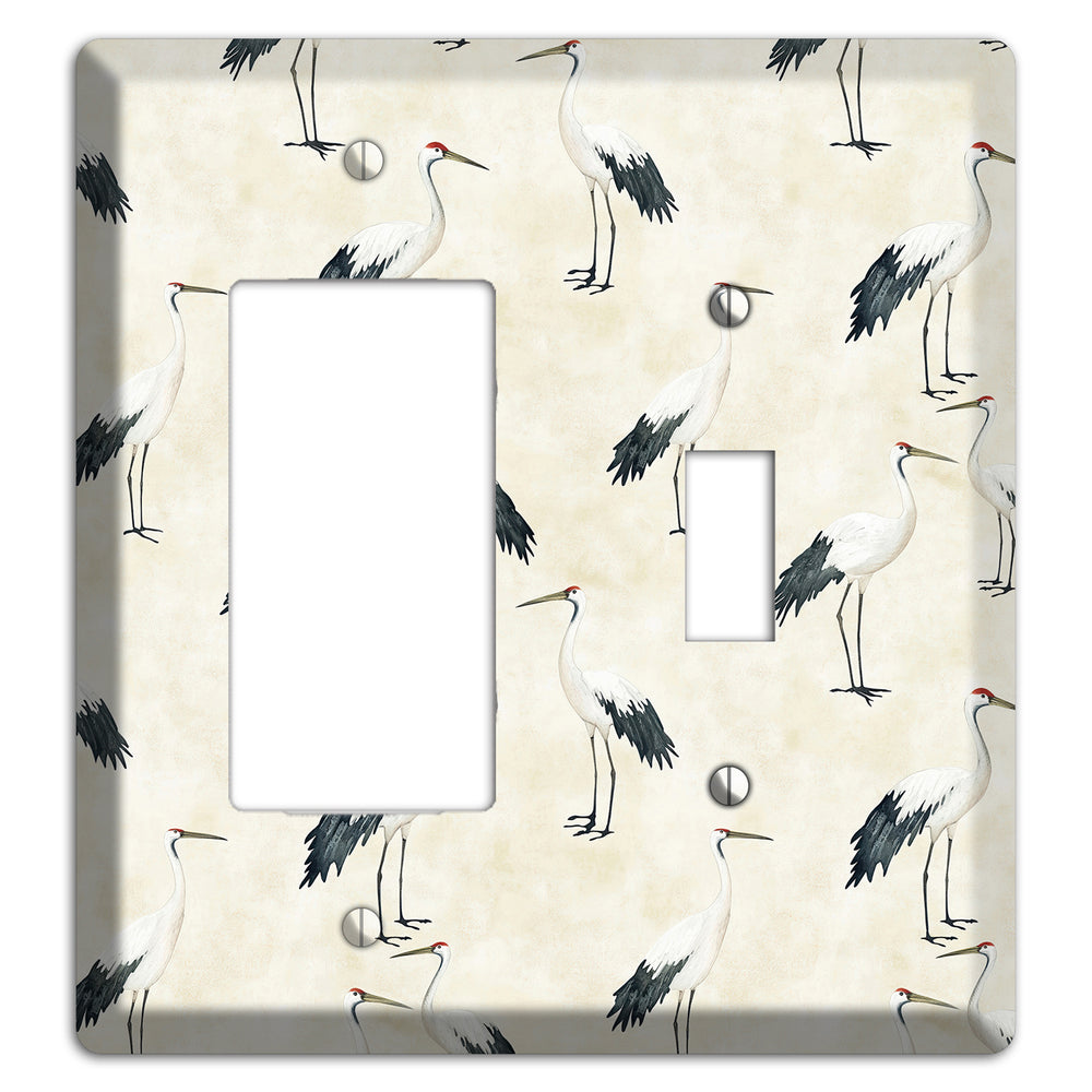 Pearl Crane Garden Rocker / Toggle Wallplate