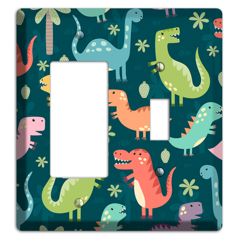Jurassic Pals (Dark) Rocker / Toggle Wallplate