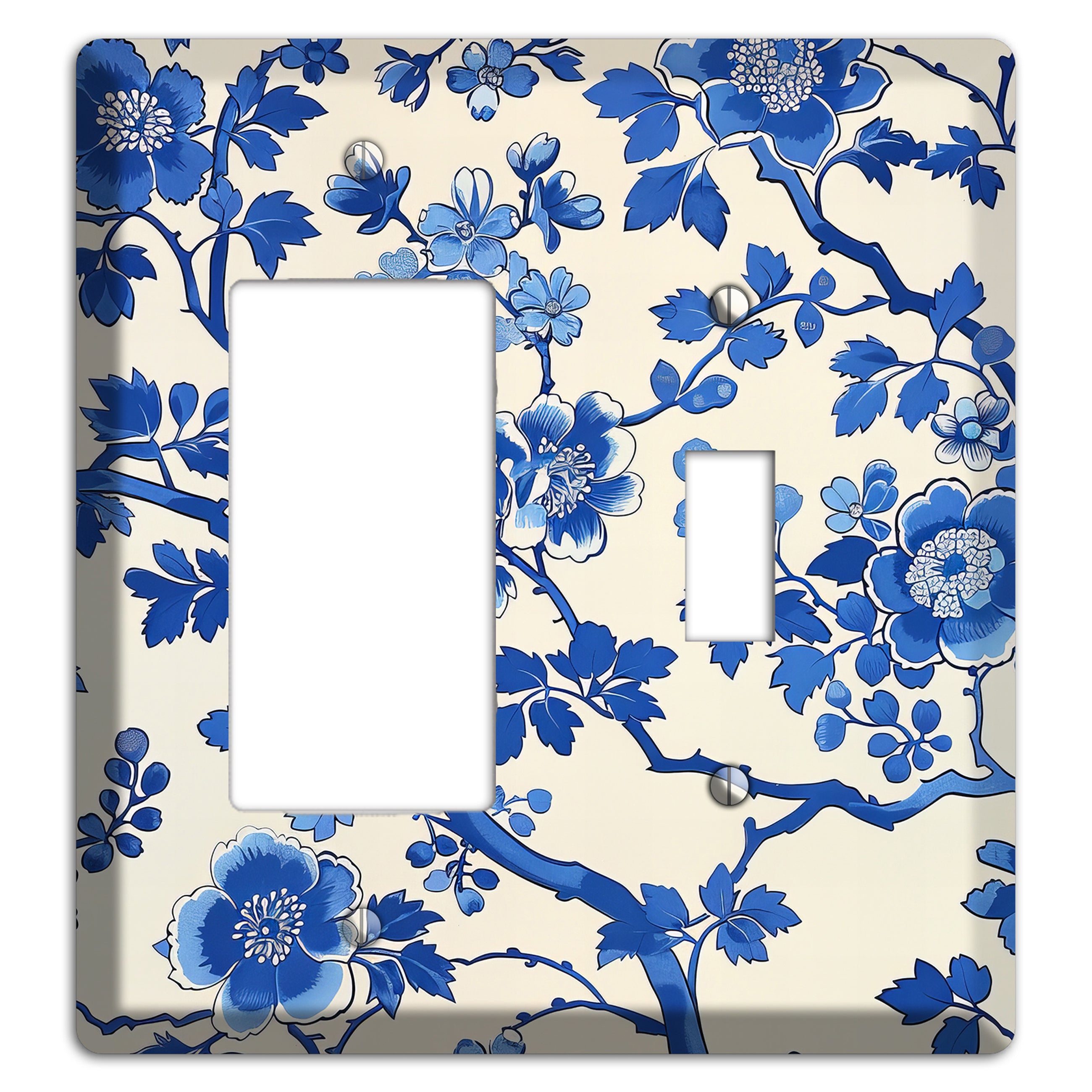Porcelain Garden Bloom Rocker / Toggle Wallplate