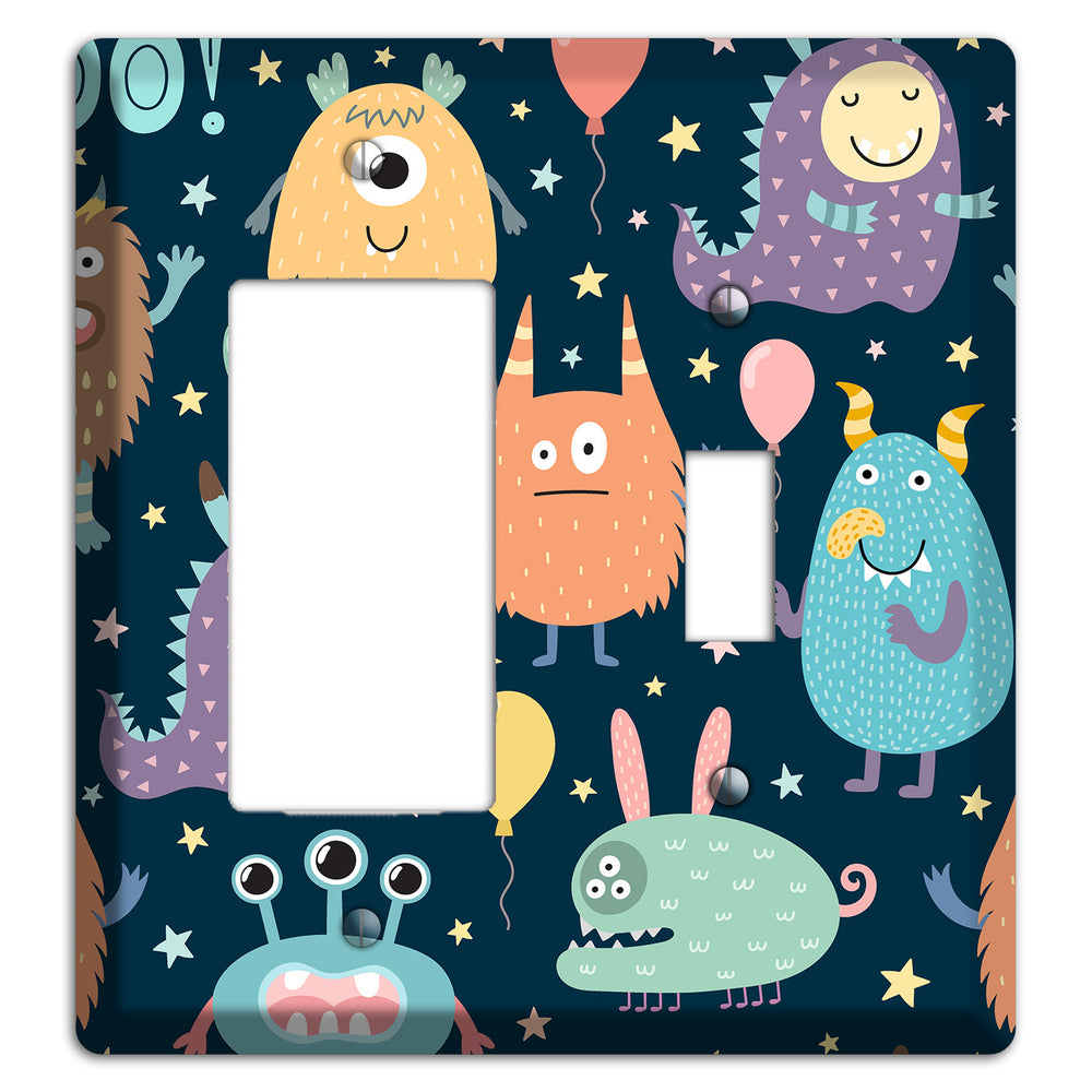 Monster Parade (Navy) Rocker / Toggle Wallplate