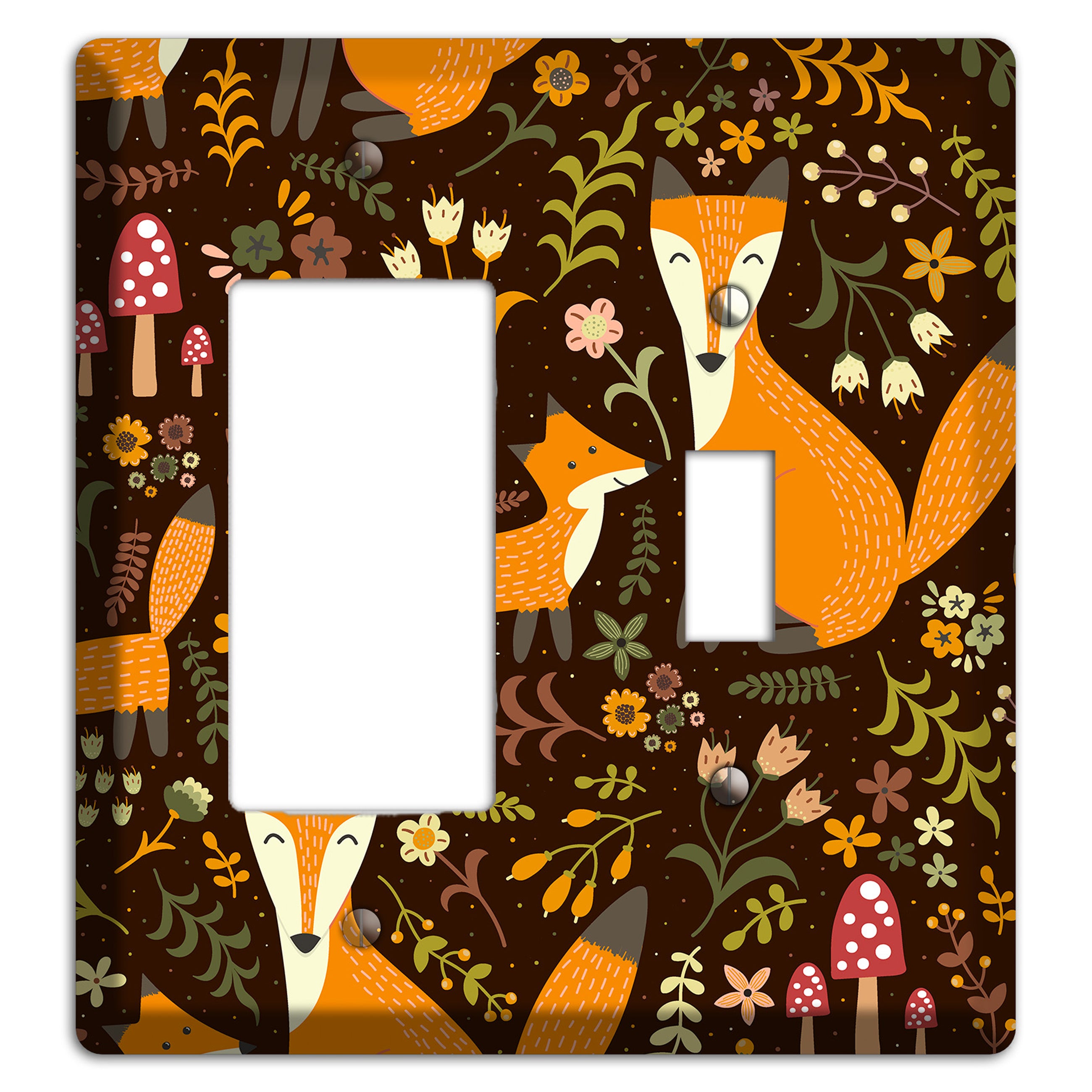 Fox Garden (Chocolate) Rocker / Toggle Wallplate
