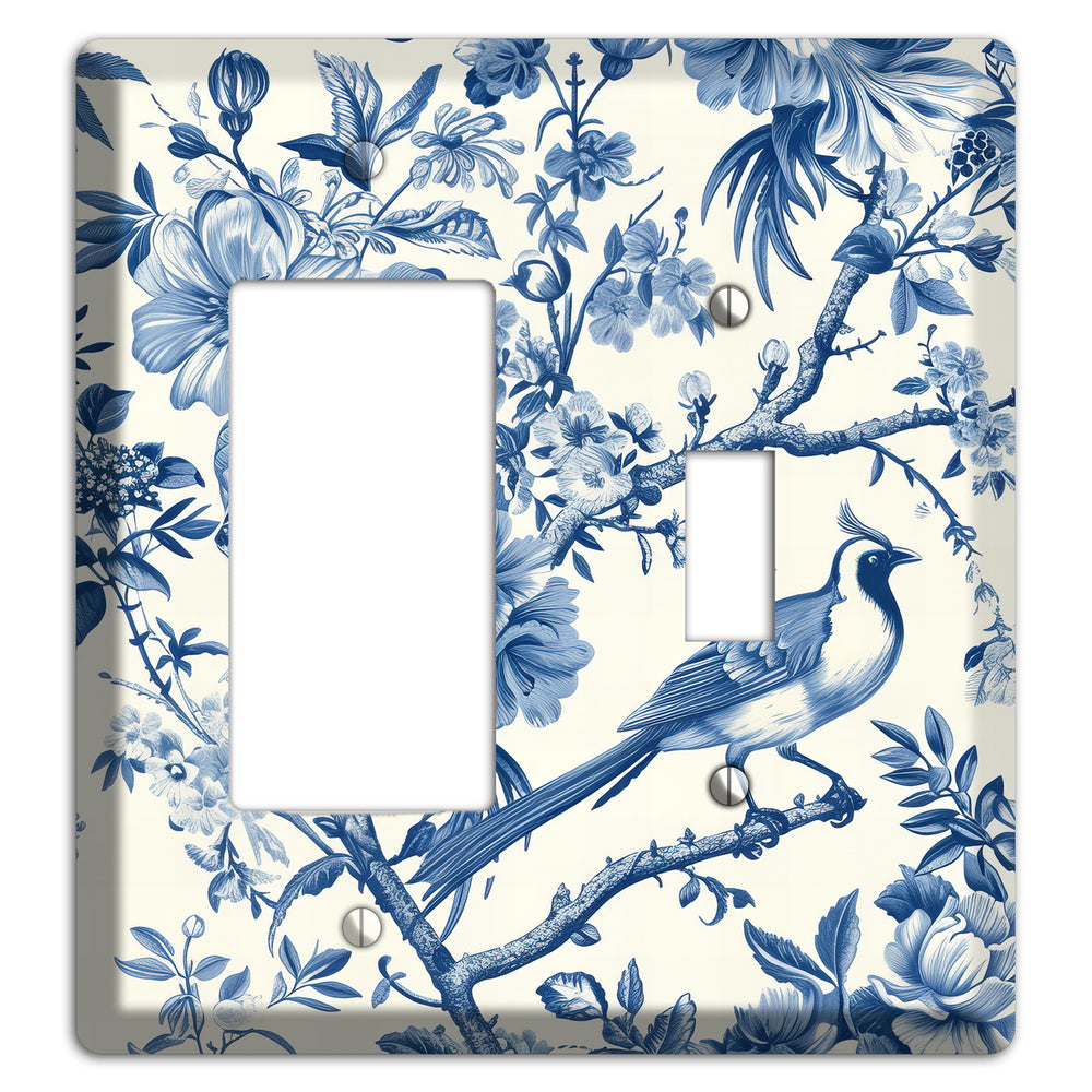 Garden Reverie Blue Rocker / Toggle Wallplate