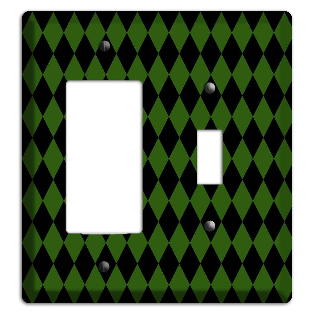 Jester's Diamonds: Green Rocker / Toggle Wallplate