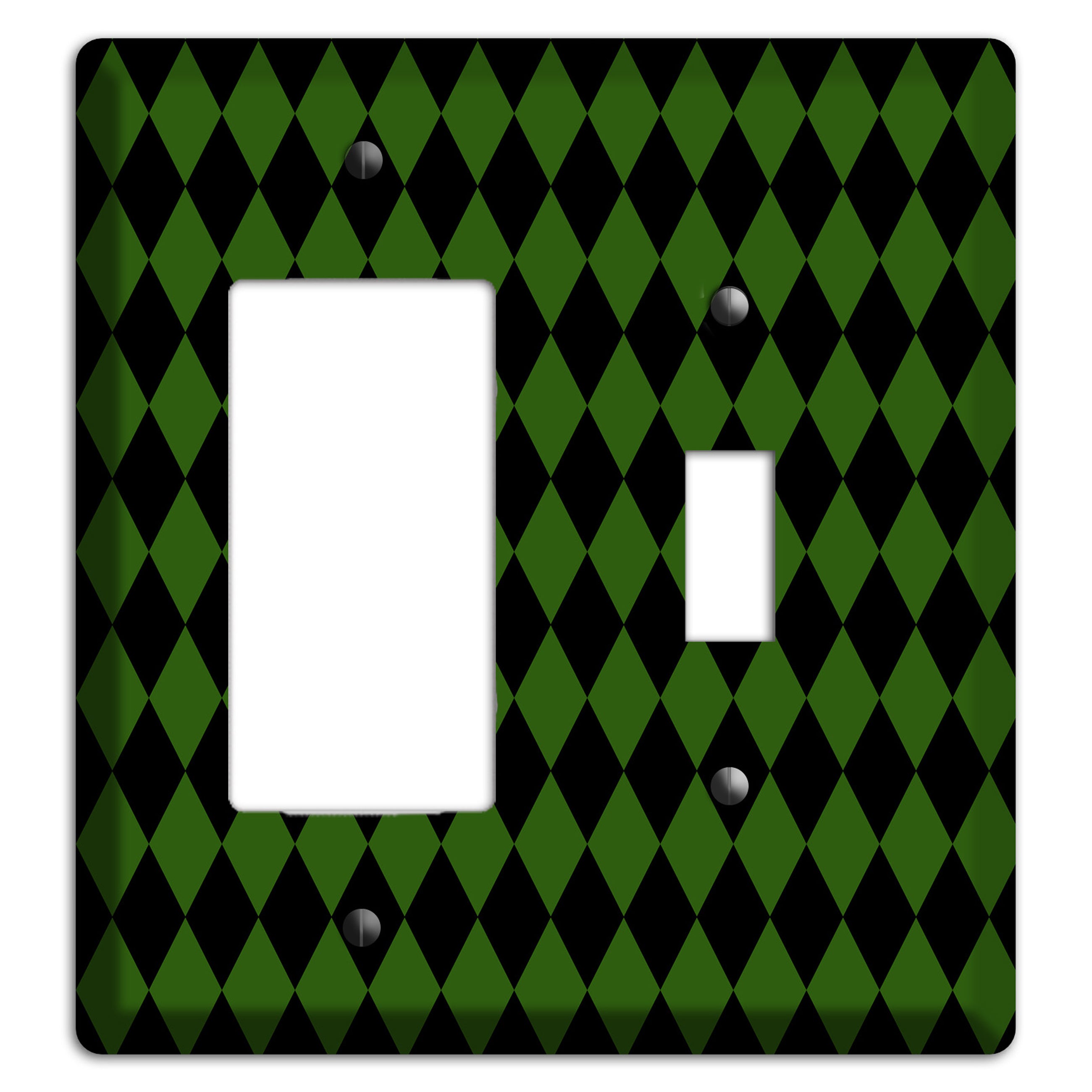 Jester's Diamonds: Green Rocker / Toggle Wallplate