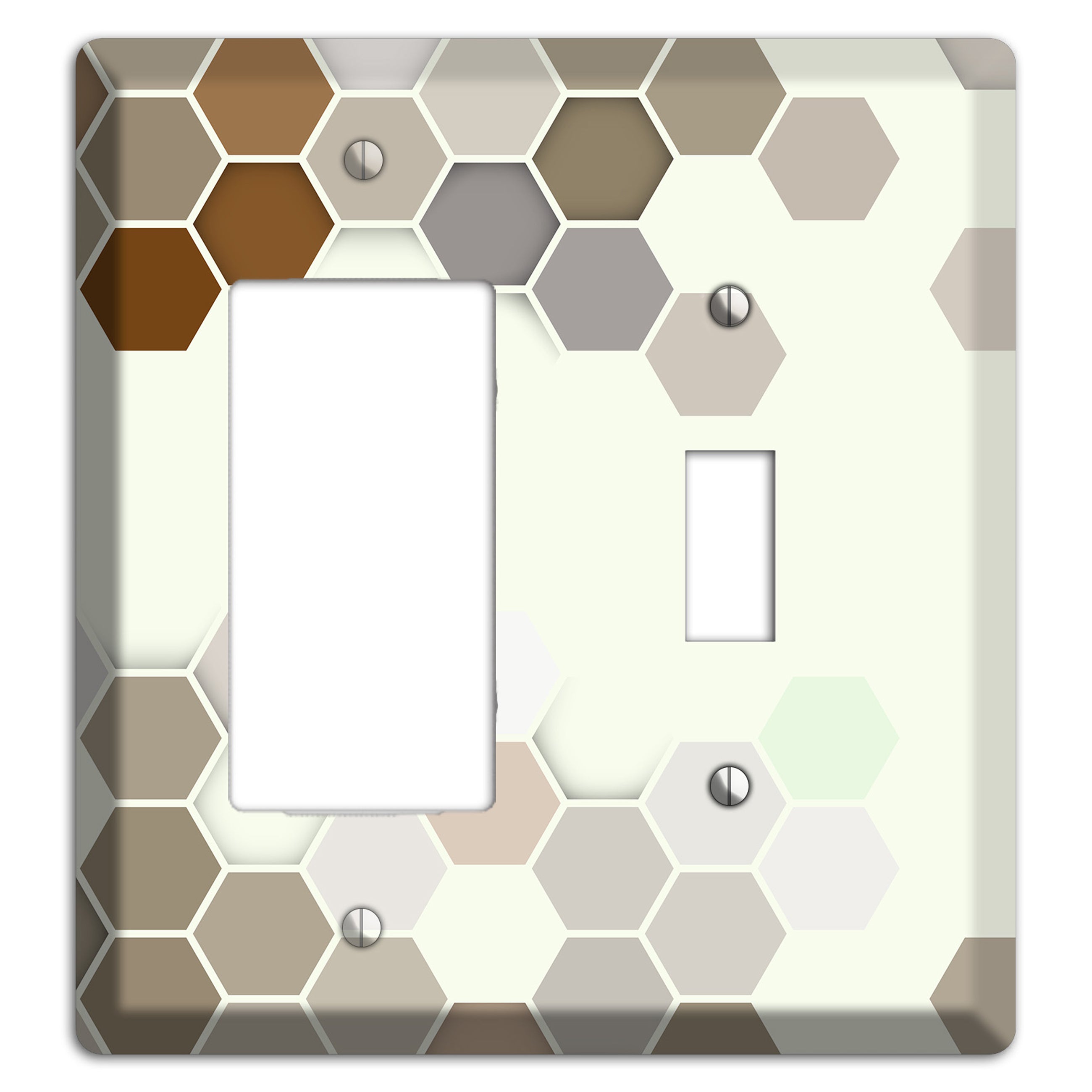 Earth-Toned Honeycomb Mosaic Rocker / Toggle Wallplate