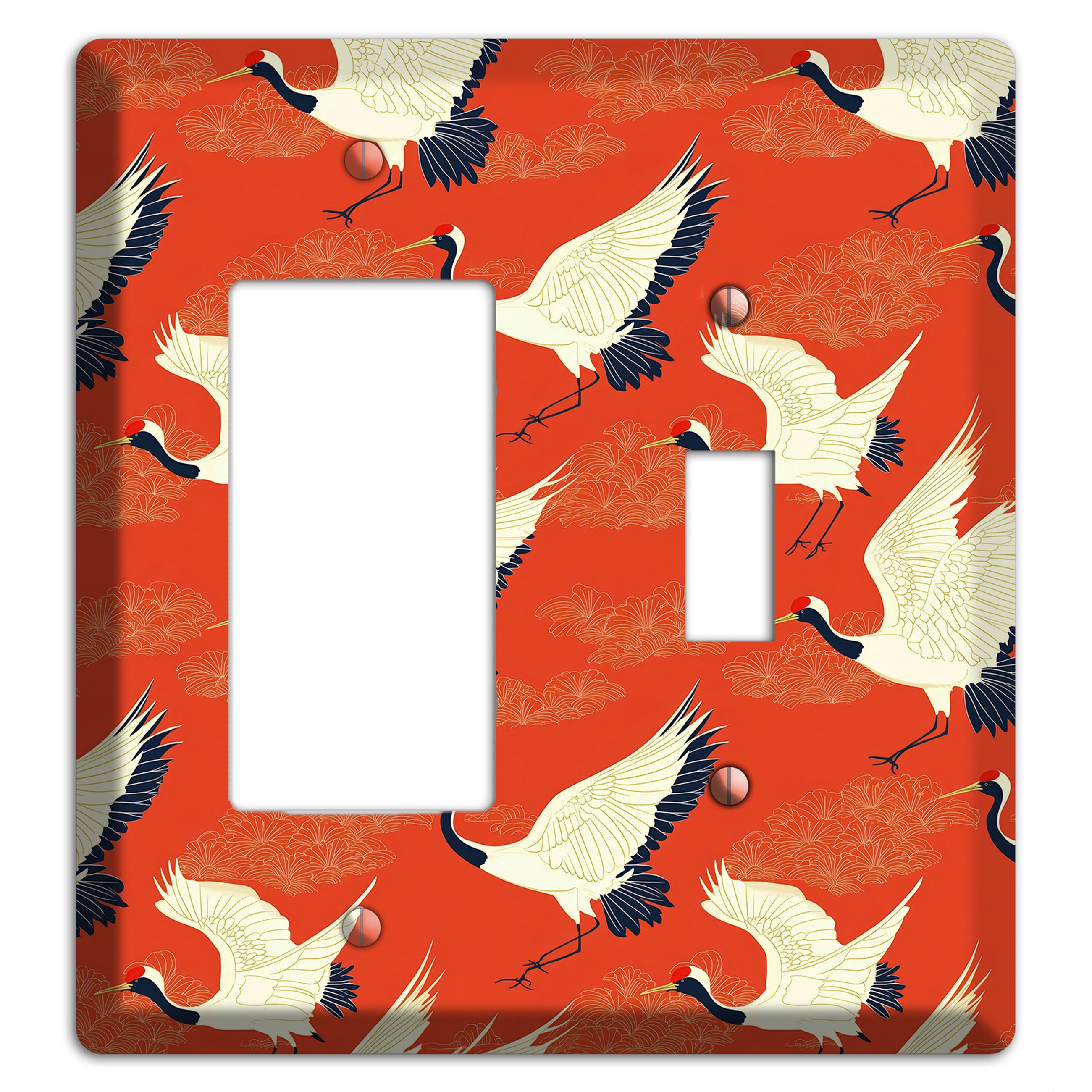 Vermillion Crane Flight Rocker / Toggle Wallplate