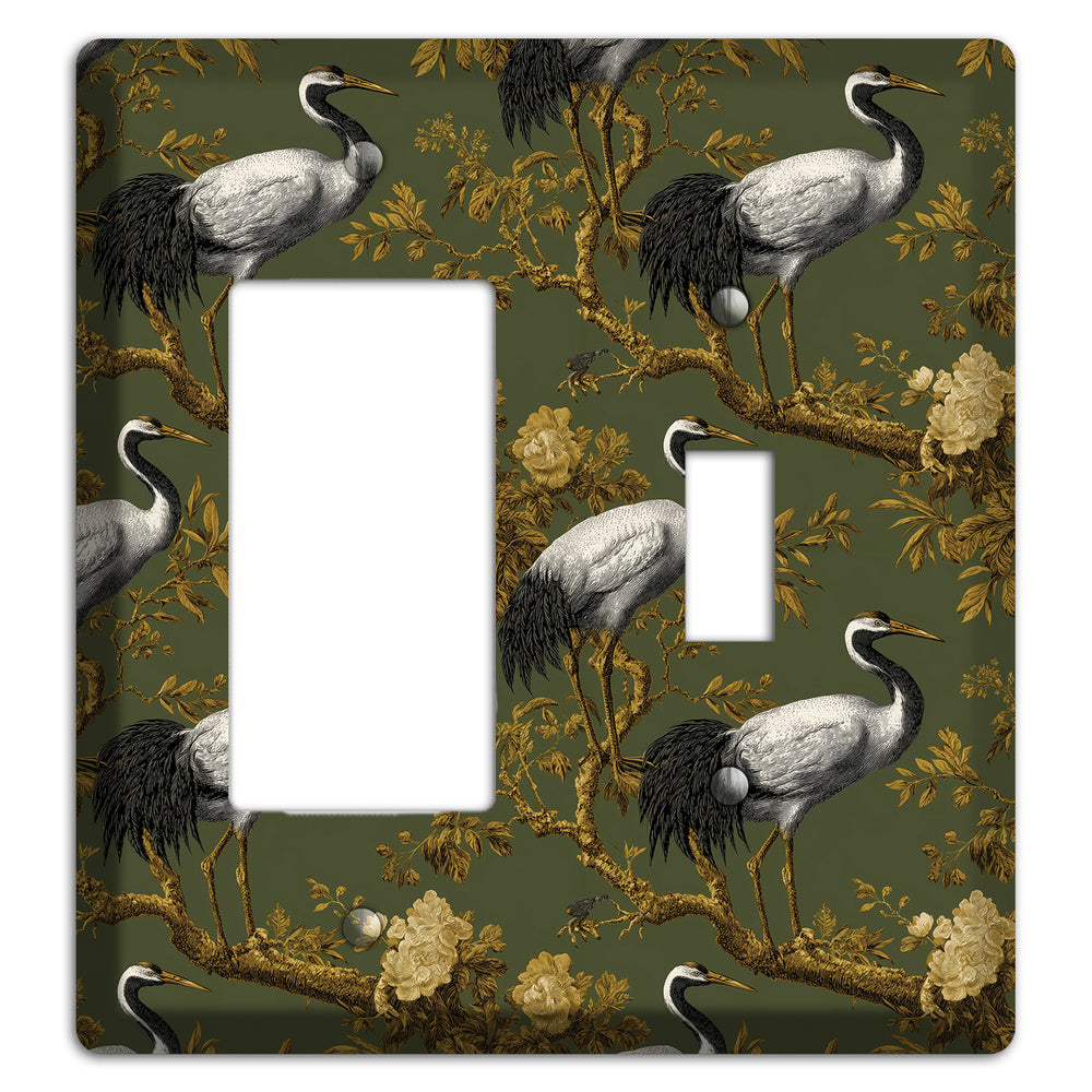 Olive Toile Sanctuary Rocker / Toggle Wallplate