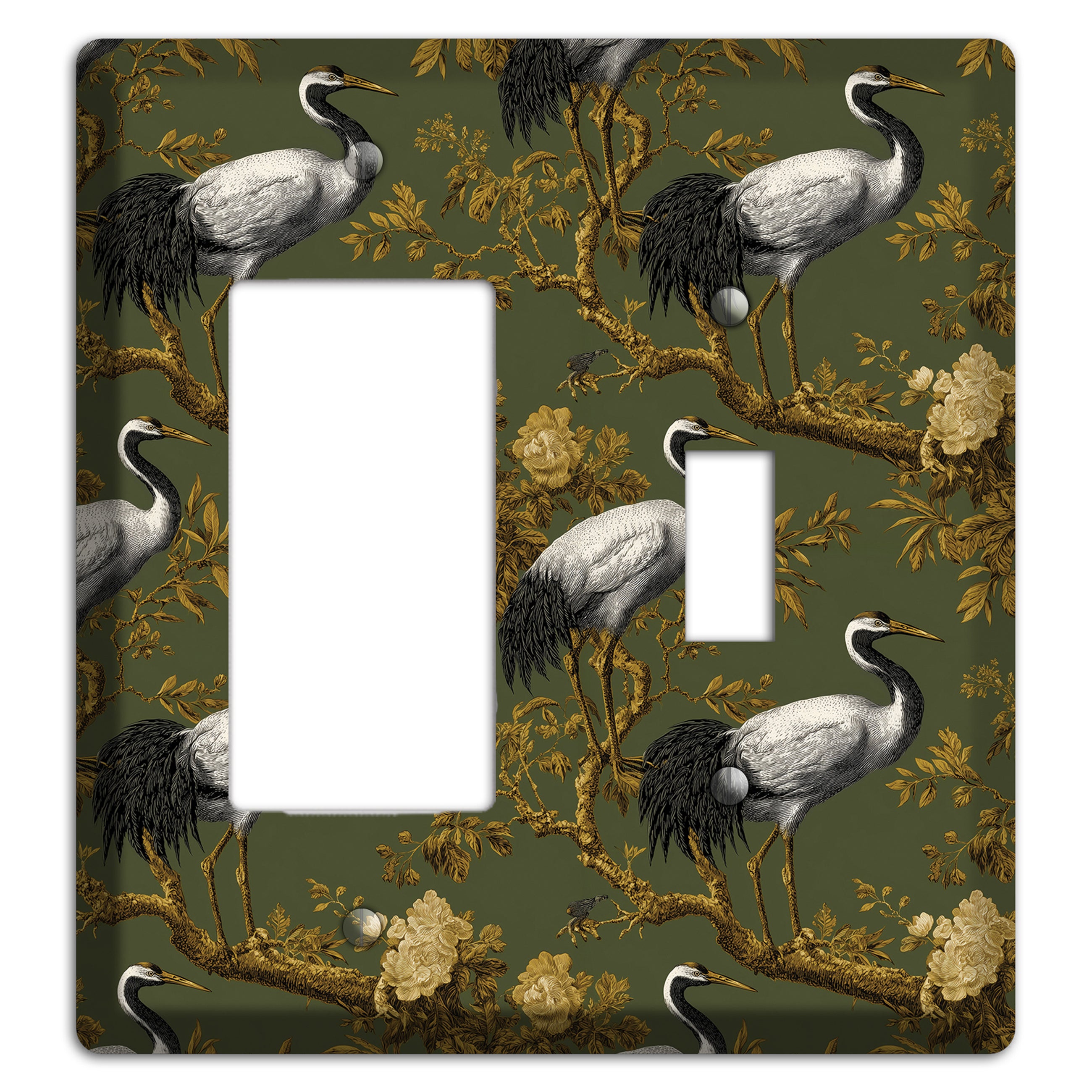Olive Toile Sanctuary Rocker / Toggle Wallplate