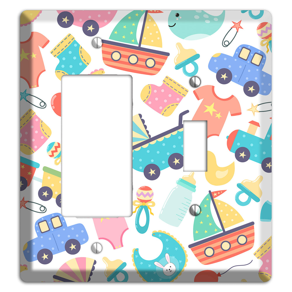 Baby Parade (White) Rocker / Toggle Wallplate
