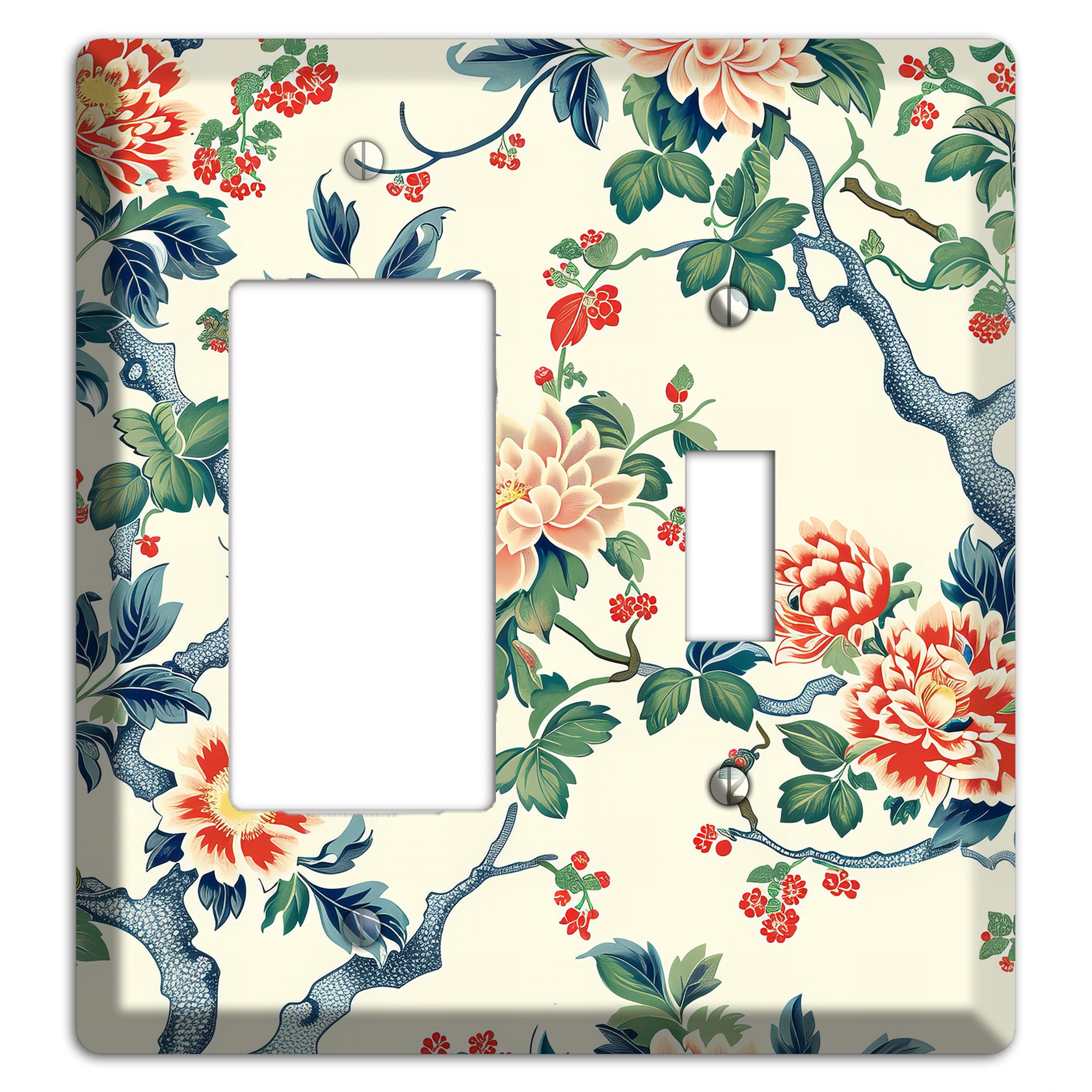 Peony & Branch Rocker / Toggle Wallplate