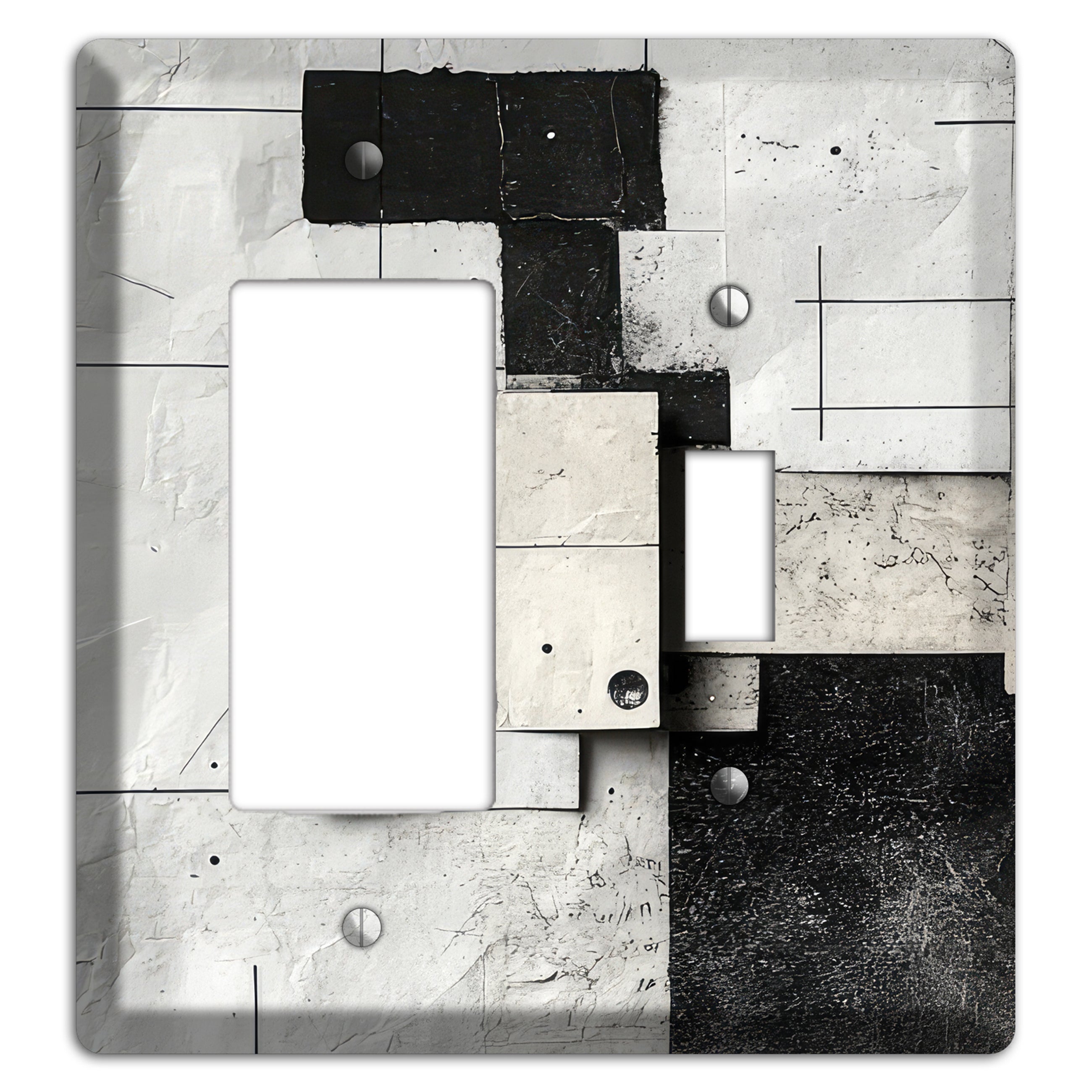 Torn Blueprint Collage Rocker / Toggle Wallplate