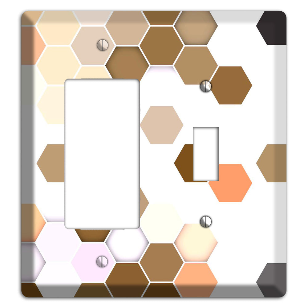 Hex Grid ‚Äì Sunset Terracotta Rocker / Toggle Wallplate