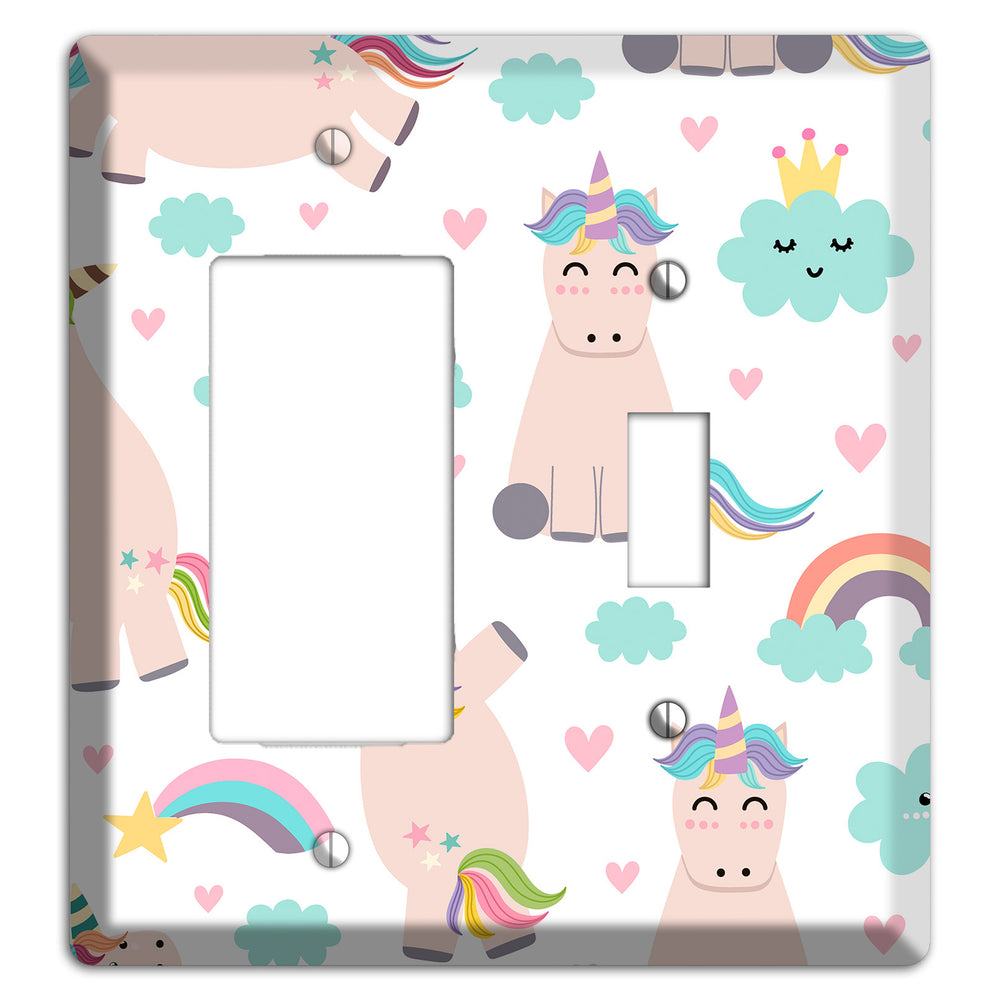 Rainbow Cloud Herd Rocker / Toggle Wallplate