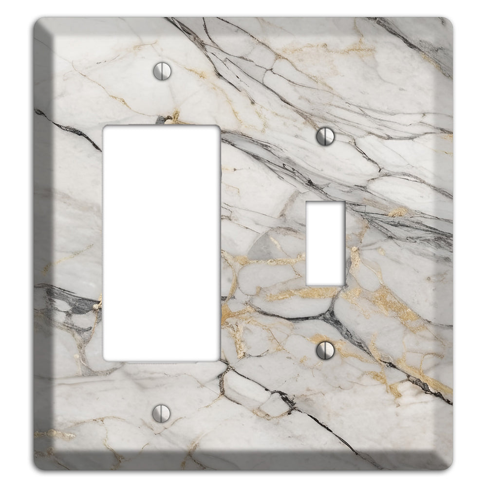 Roman Coffee Marble Rocker / Toggle Wallplate