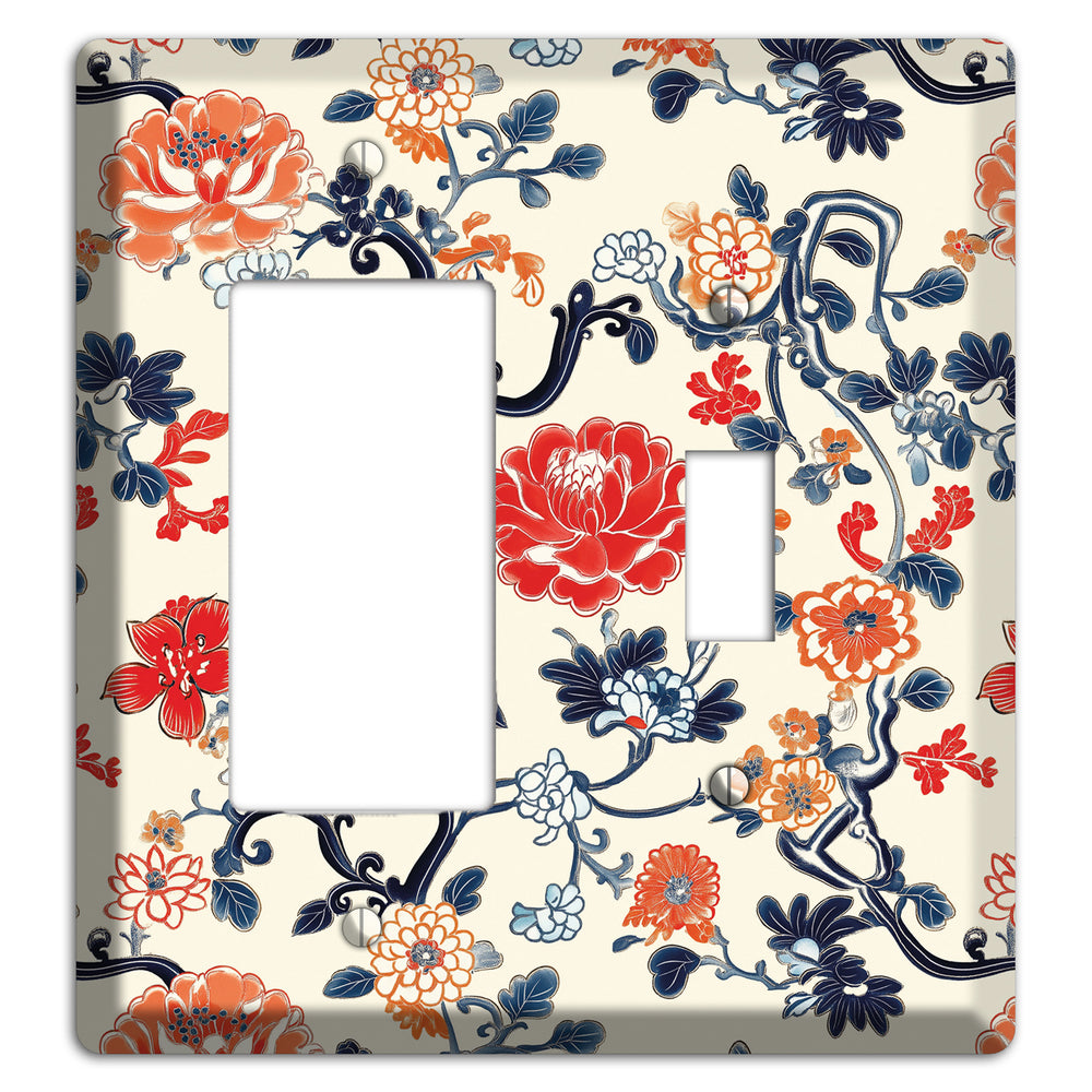 Crimson Garden Scroll Rocker / Toggle Wallplate