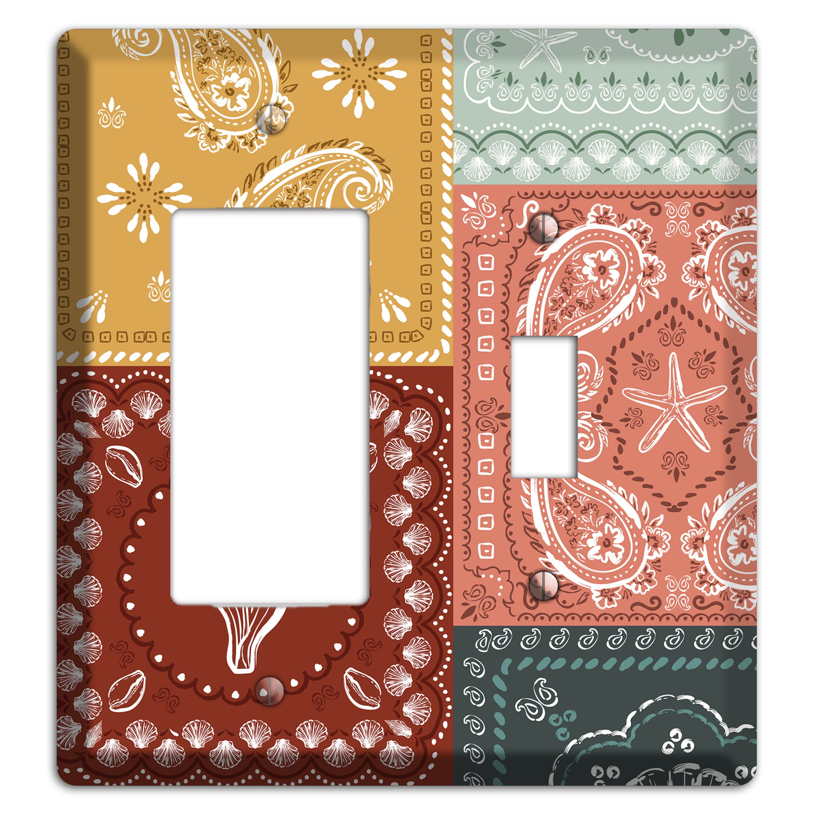 Patchwork Shore Reverie Rocker / Toggle Wallplate
