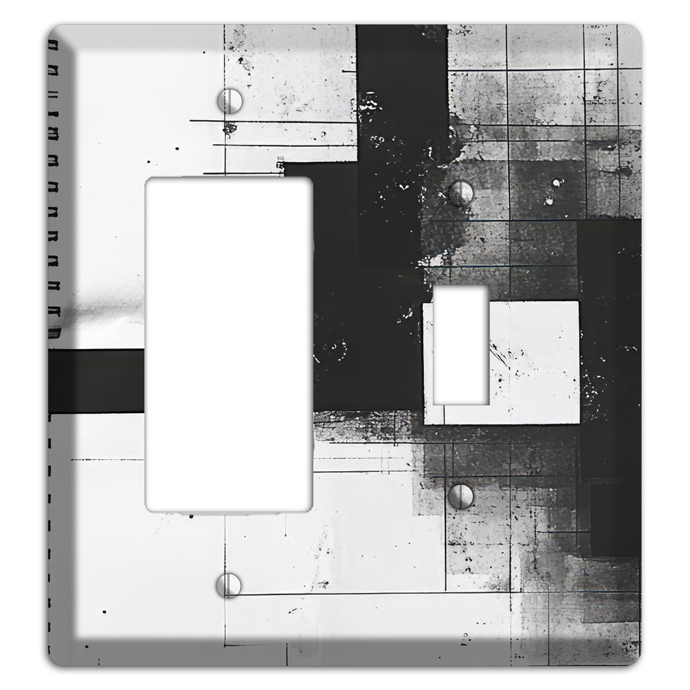 Fractured Blueprint Rocker / Toggle Wallplate