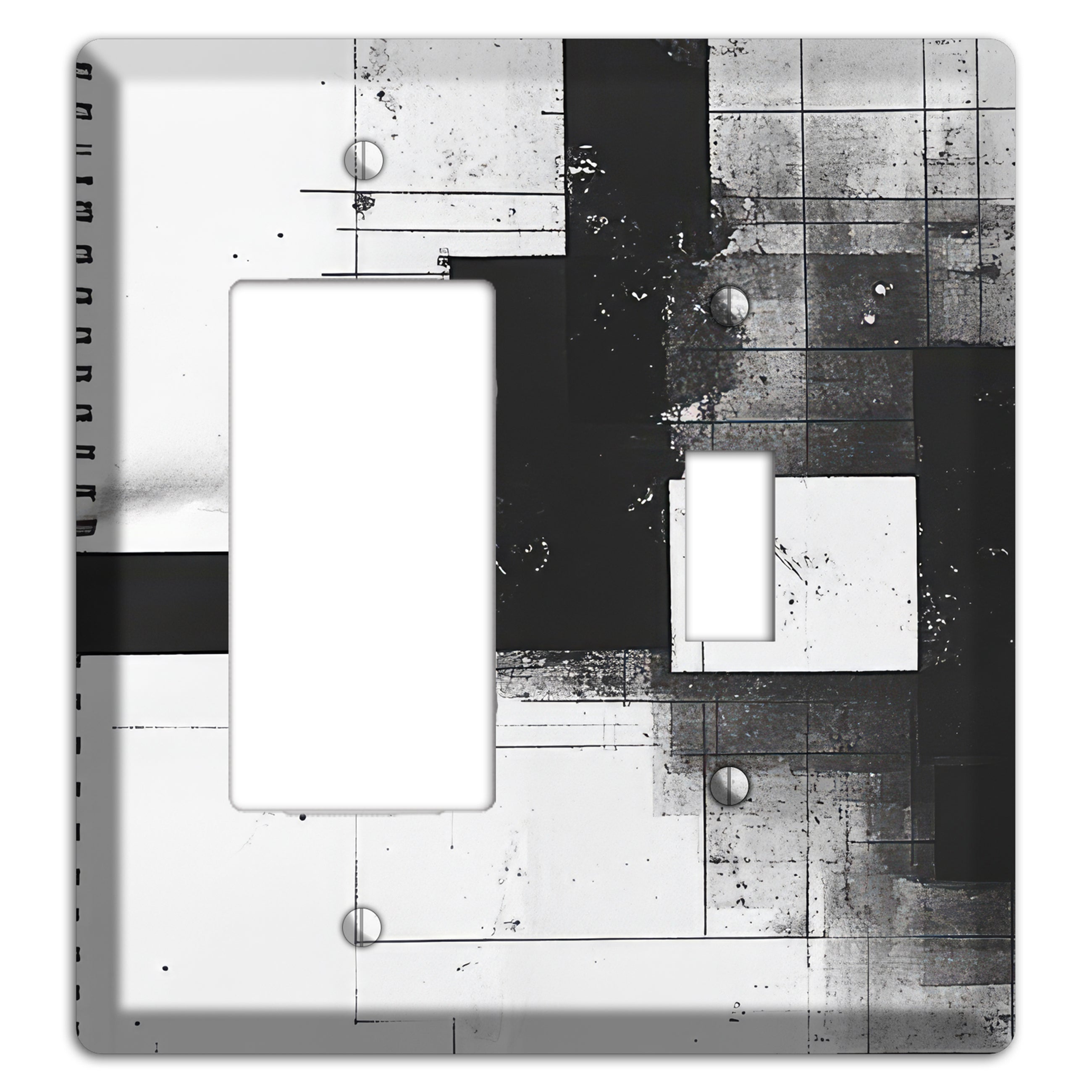 Fractured Blueprint Rocker / Toggle Wallplate