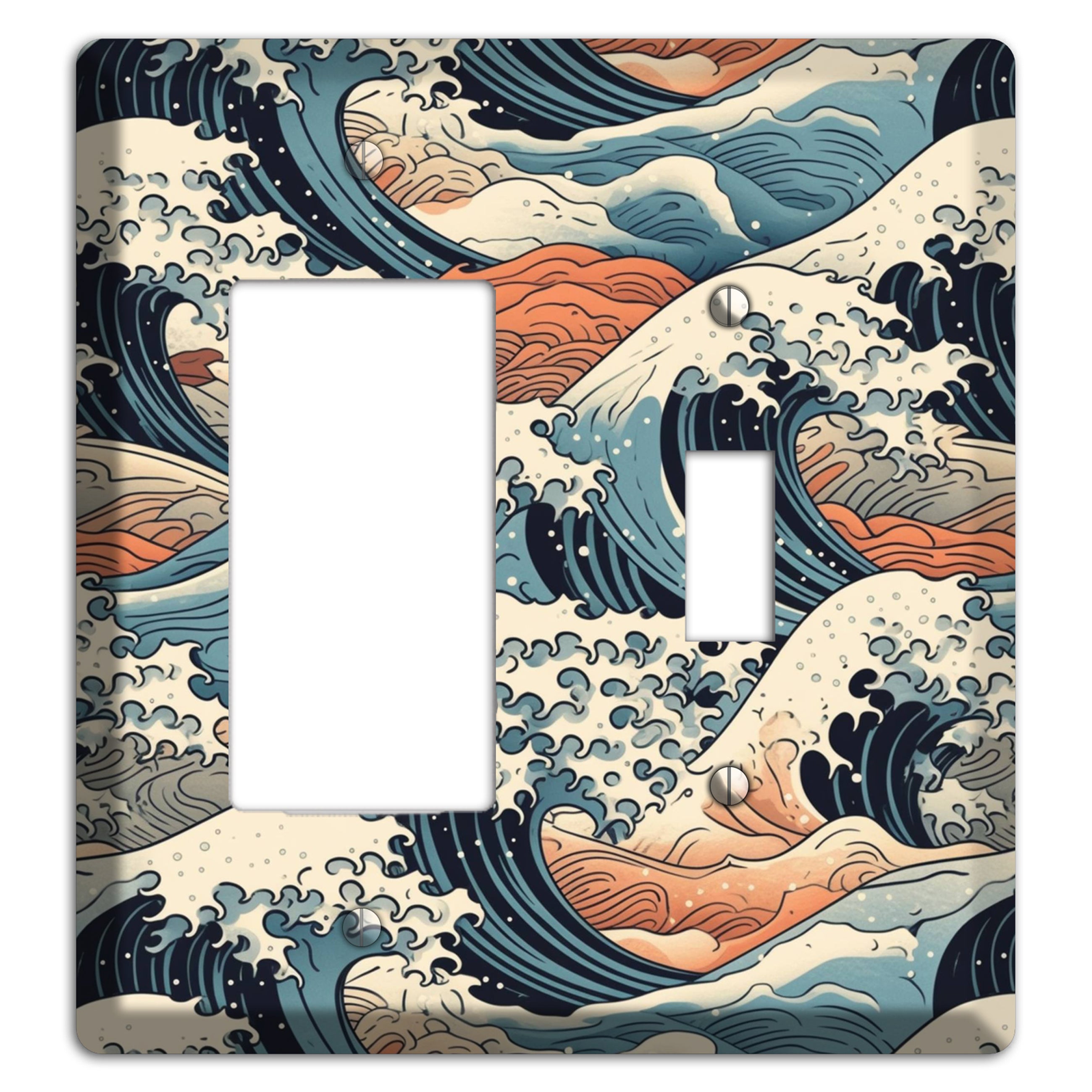 Crashing Tide Scroll Rocker / Toggle Wallplate