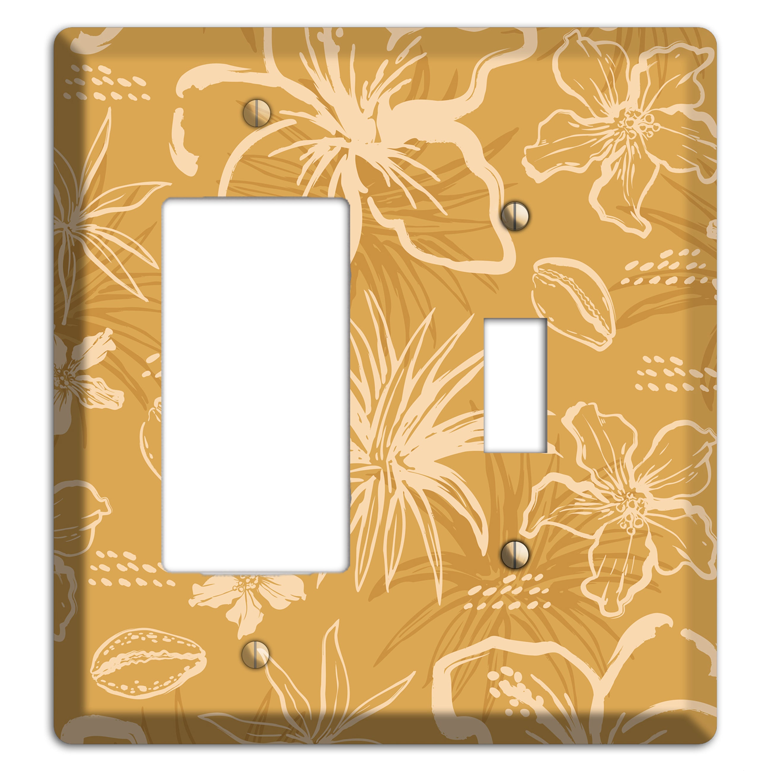 Golden Hibiscus Drift Rocker / Toggle Wallplate