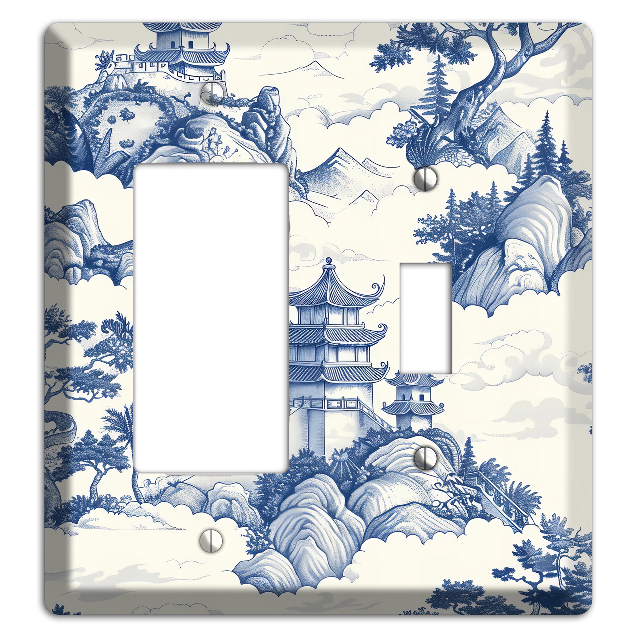 Celestial Pagoda Mist Rocker / Toggle Wallplate