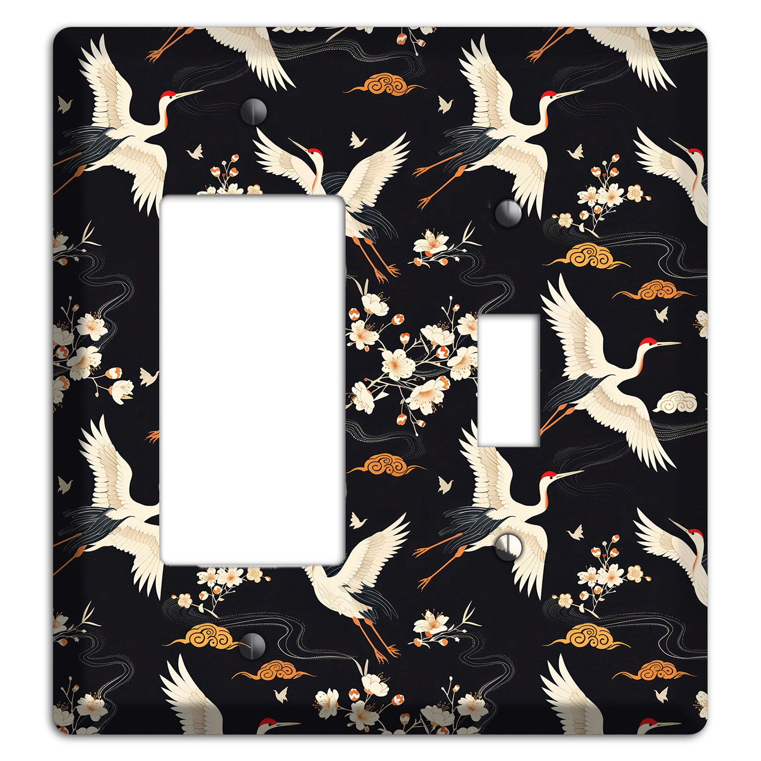 Obsidian Crane Nocturne Rocker / Toggle Wallplate