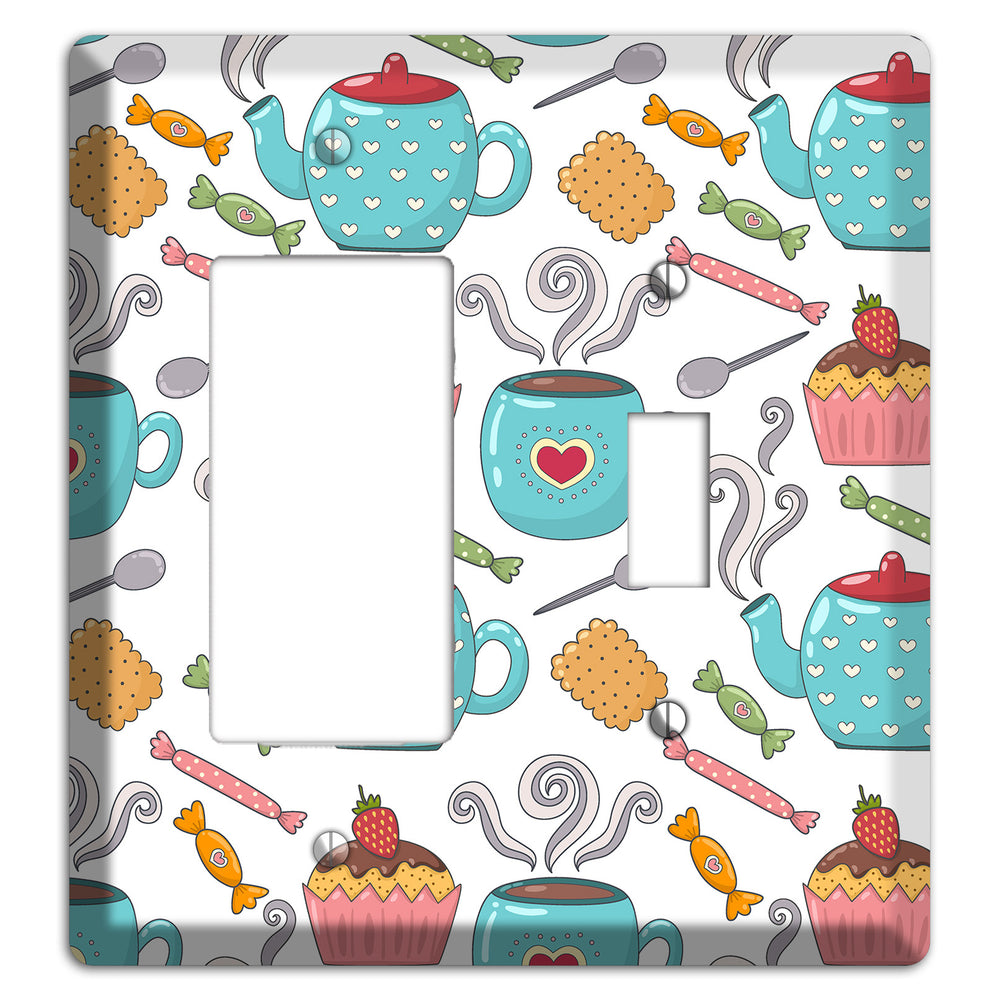 Sweet Tea Party (White) Rocker / Toggle Wallplate