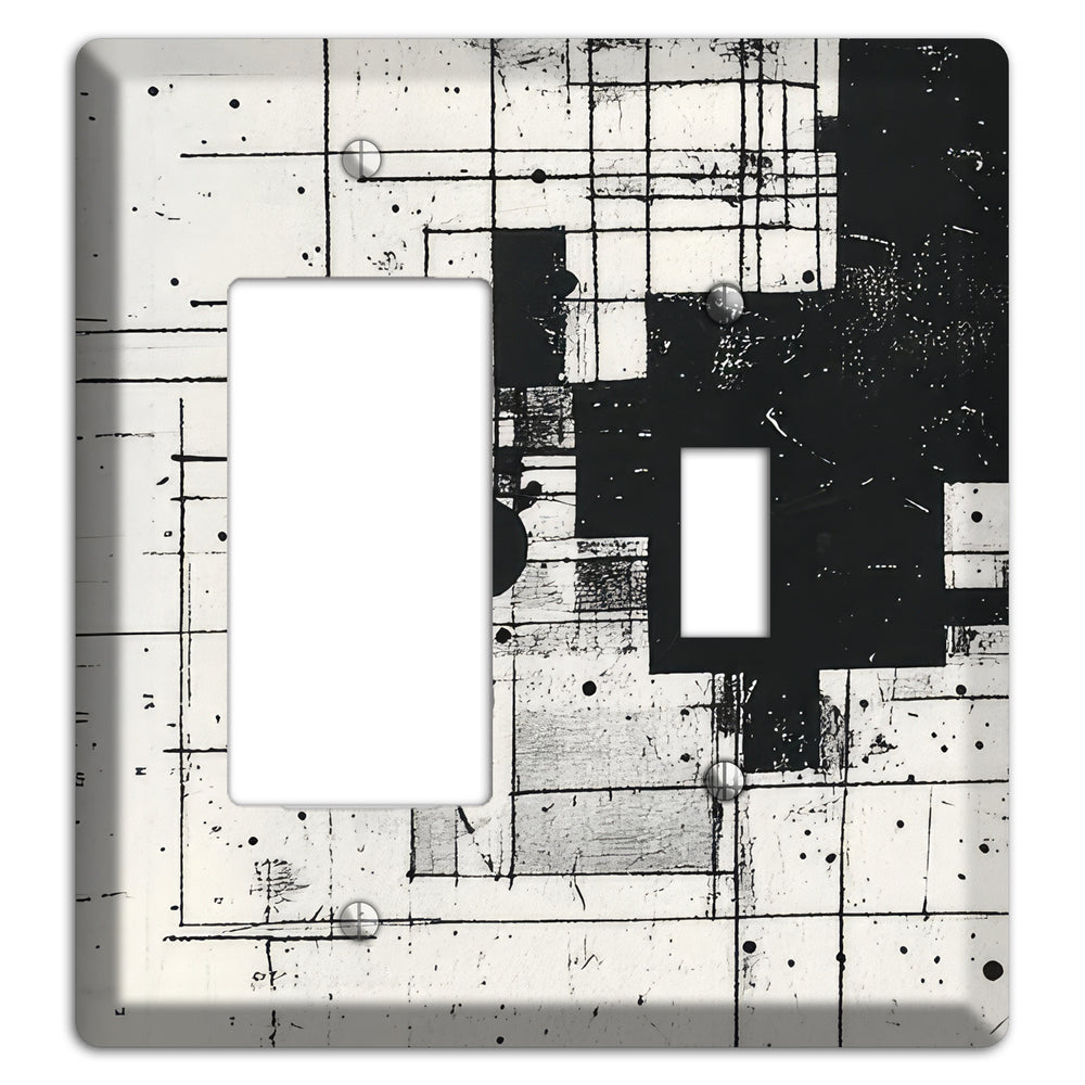 Drafting Ghost Grid Rocker / Toggle Wallplate