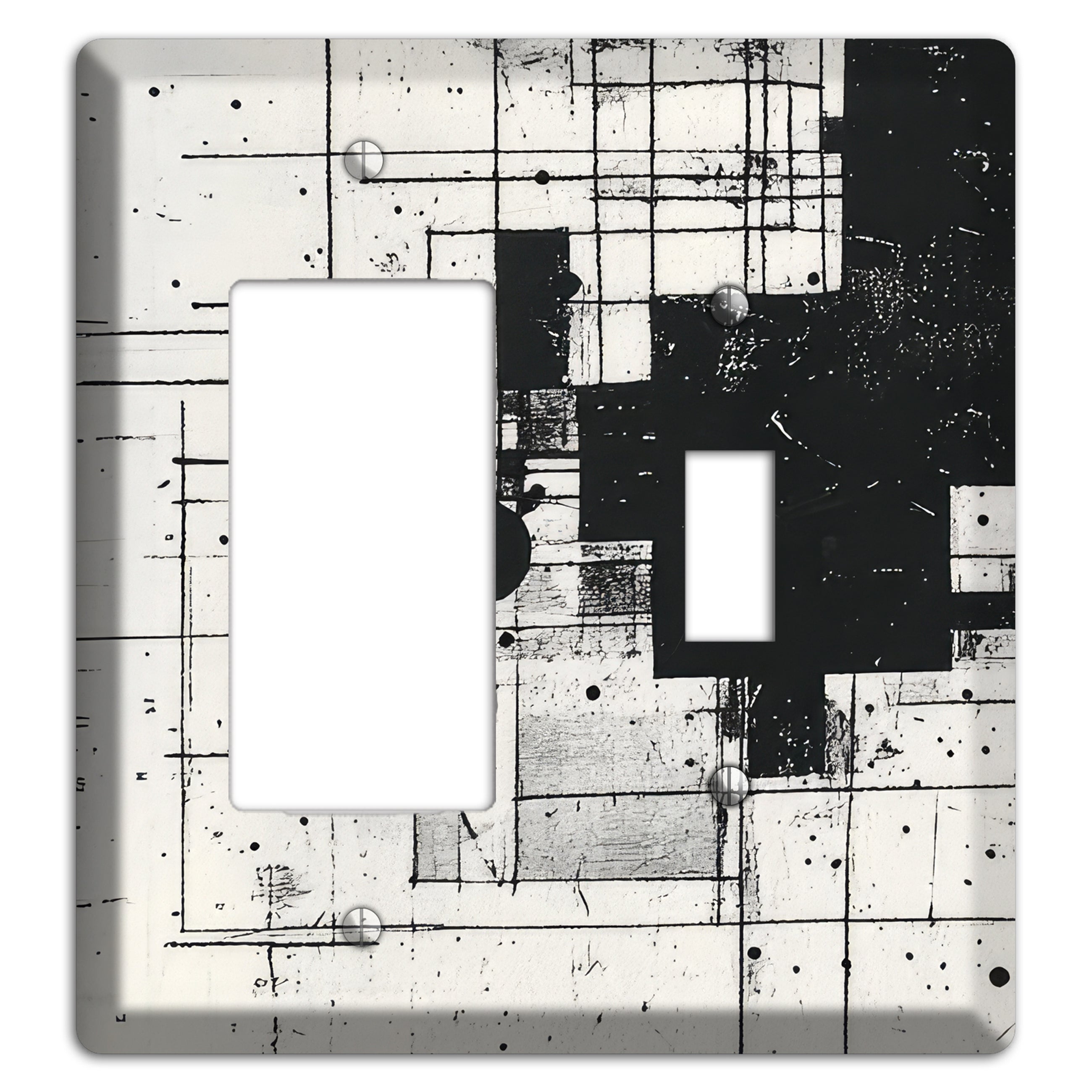Drafting Ghost Grid Rocker / Toggle Wallplate