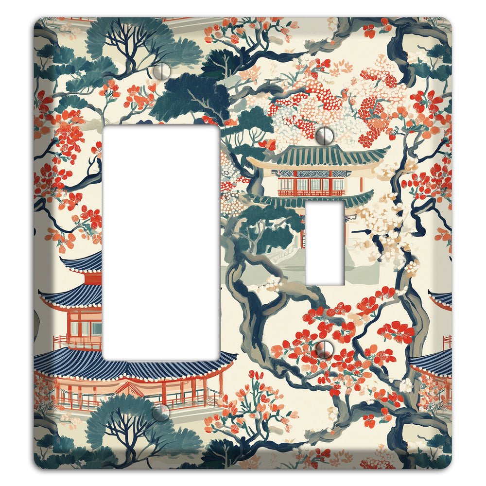 Blossom & Pagoda Rocker / Toggle Wallplate