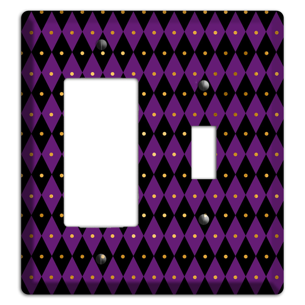 Royal Check: Violet Rocker / Toggle Wallplate