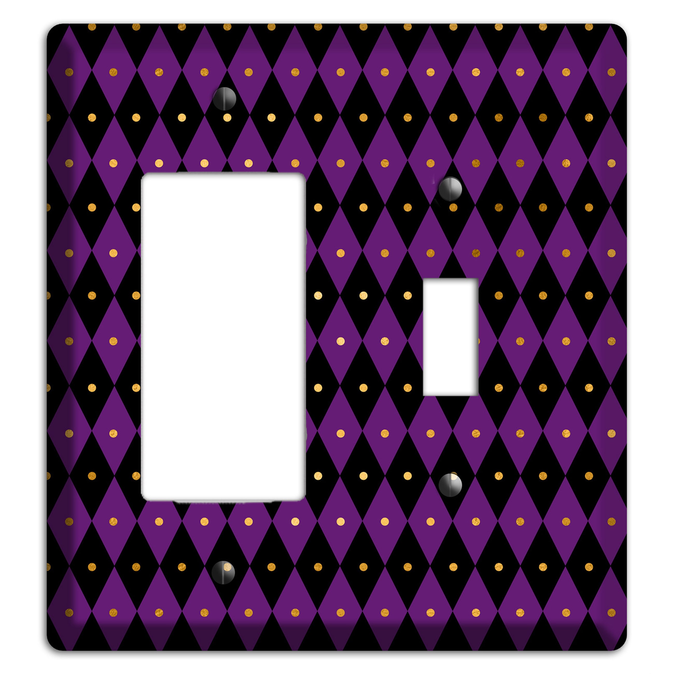 Royal Check: Violet Rocker / Toggle Wallplate