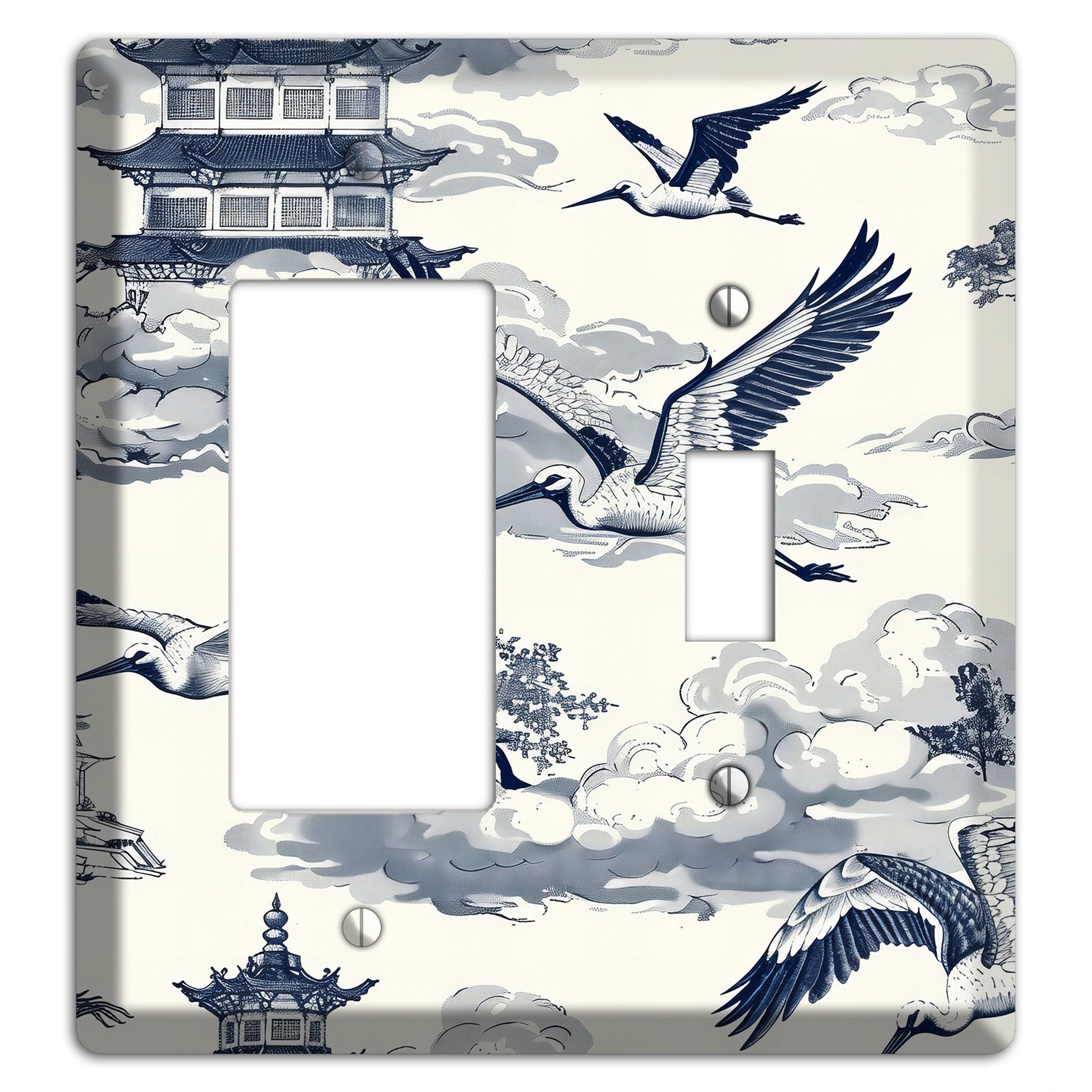 Crane Sky Toile Rocker / Toggle Wallplate