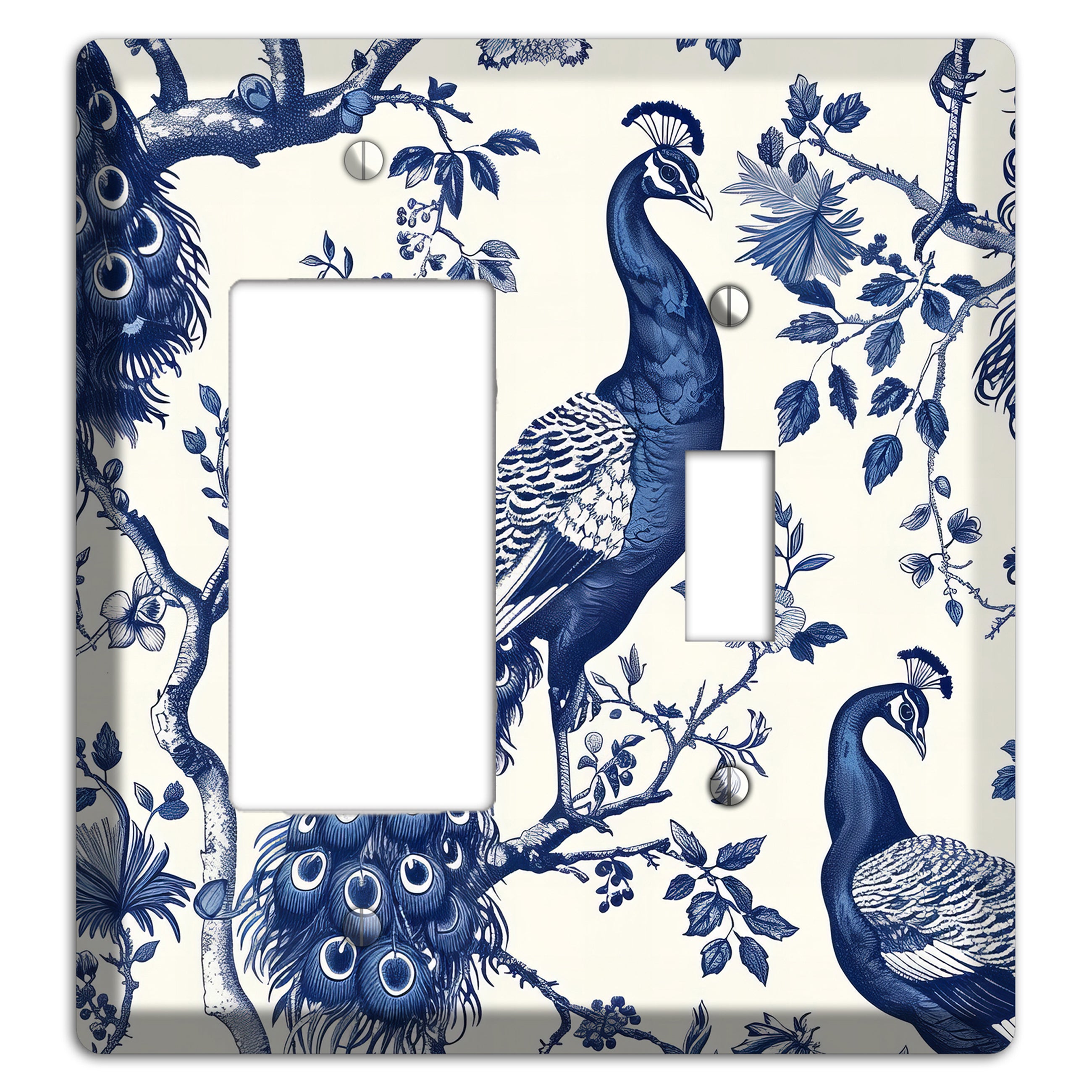 Peacock & Bough Rocker / Toggle Wallplate