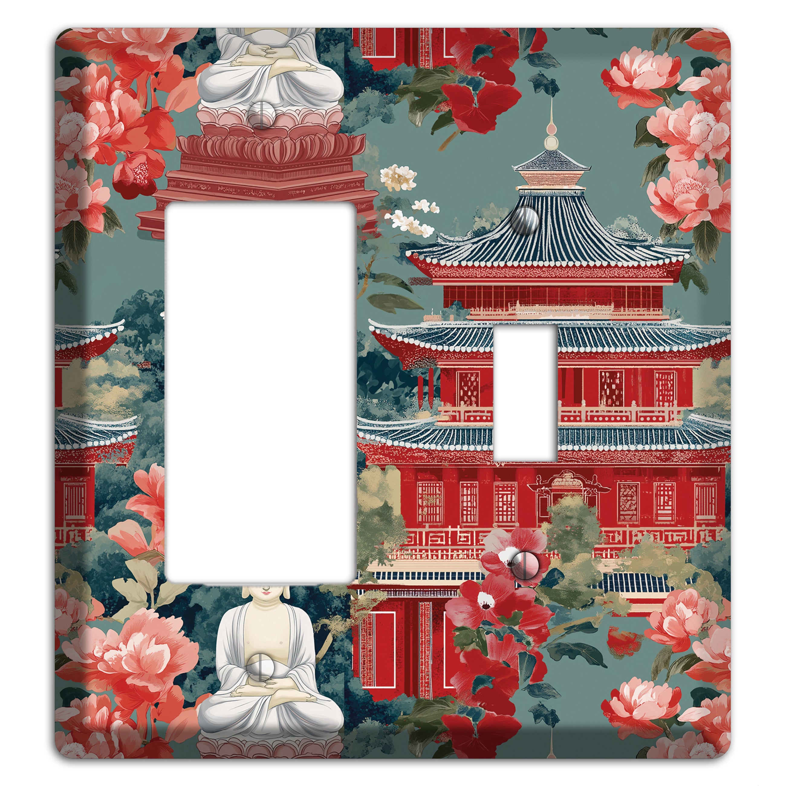 Lotus Temple Garden Rocker / Toggle Wallplate