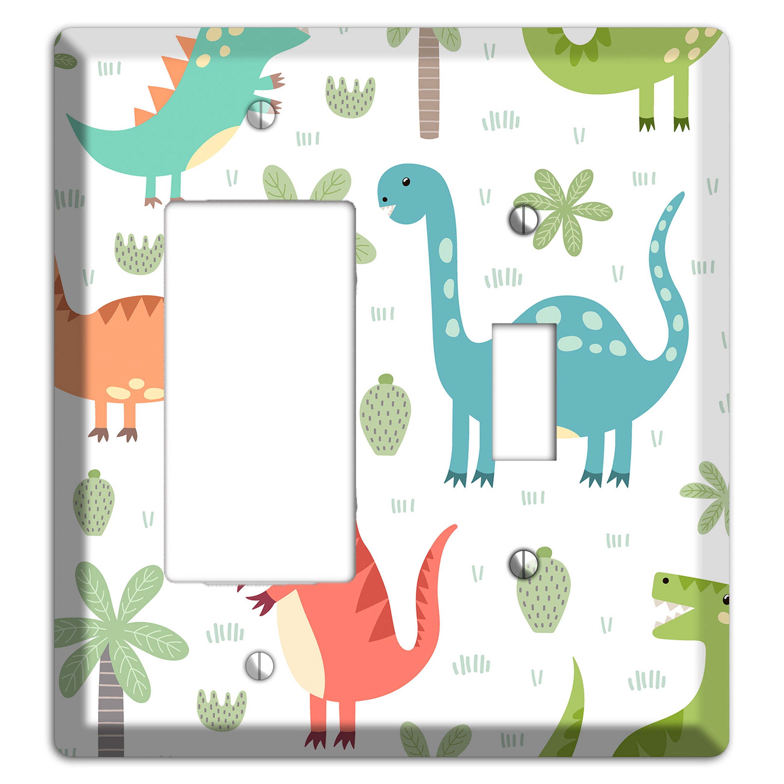 Jurassic Pals (Pastel) Rocker / Toggle Wallplate