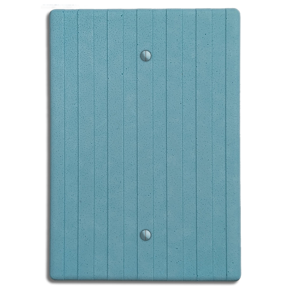 Caribbean Blue Boho Stripes Single Blank Cover Plate
