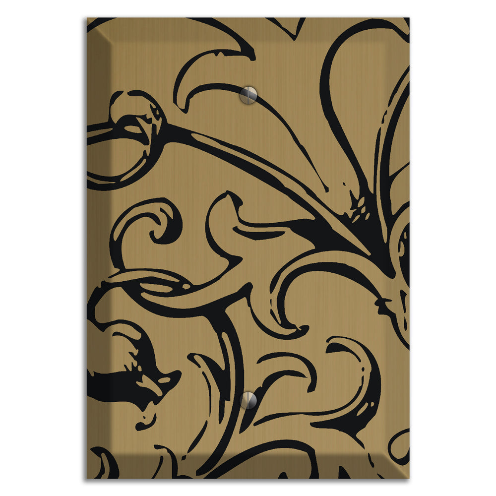 Tower Gold Baroque Scroll Blank Wallplate