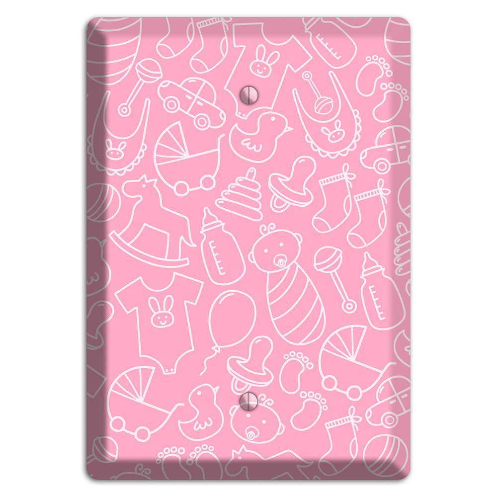 Line Art Baby Pink Blank Wallplate