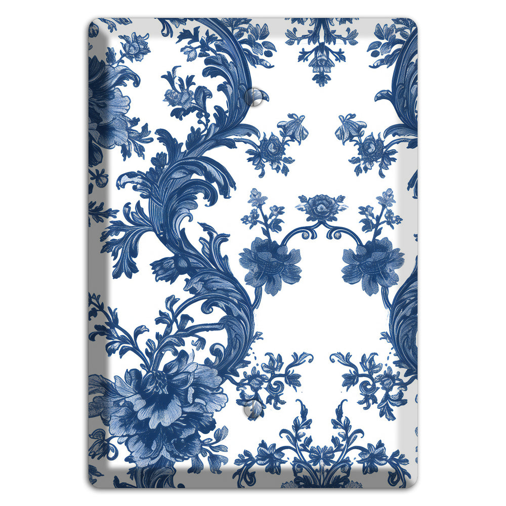 Cobalt Garden Damask Blank Wallplate