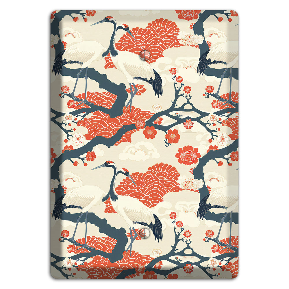 Vermillion Crane Court Blank Wallplate