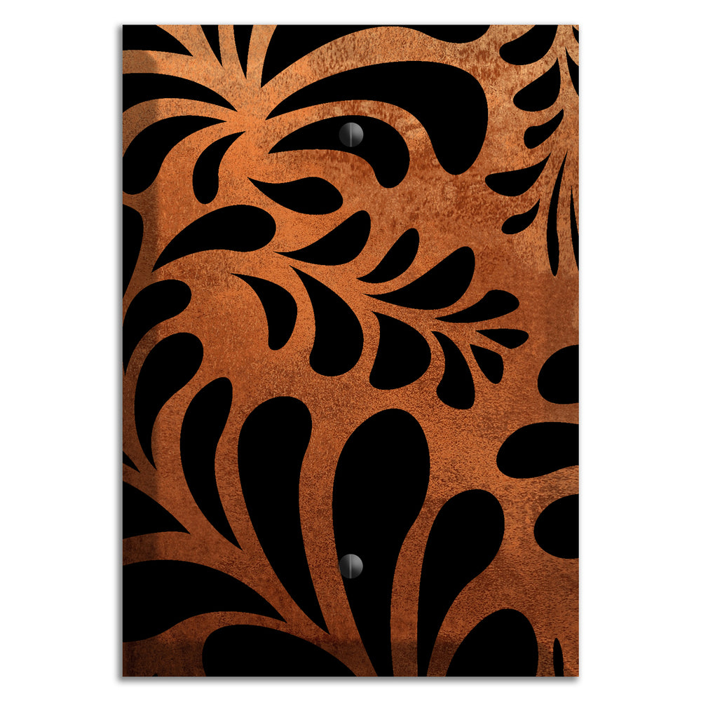 Antique Copper Palm Noir Blank Wallplate