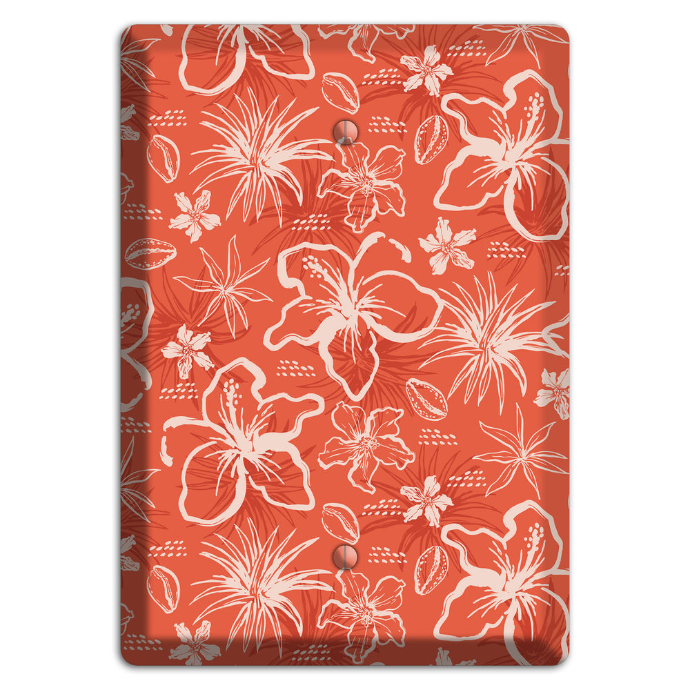 Coral Hibiscus Reverie Blank Wallplate
