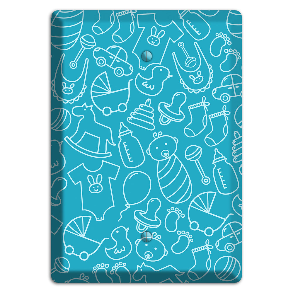 Line Art Baby Blue Blank Wallplate